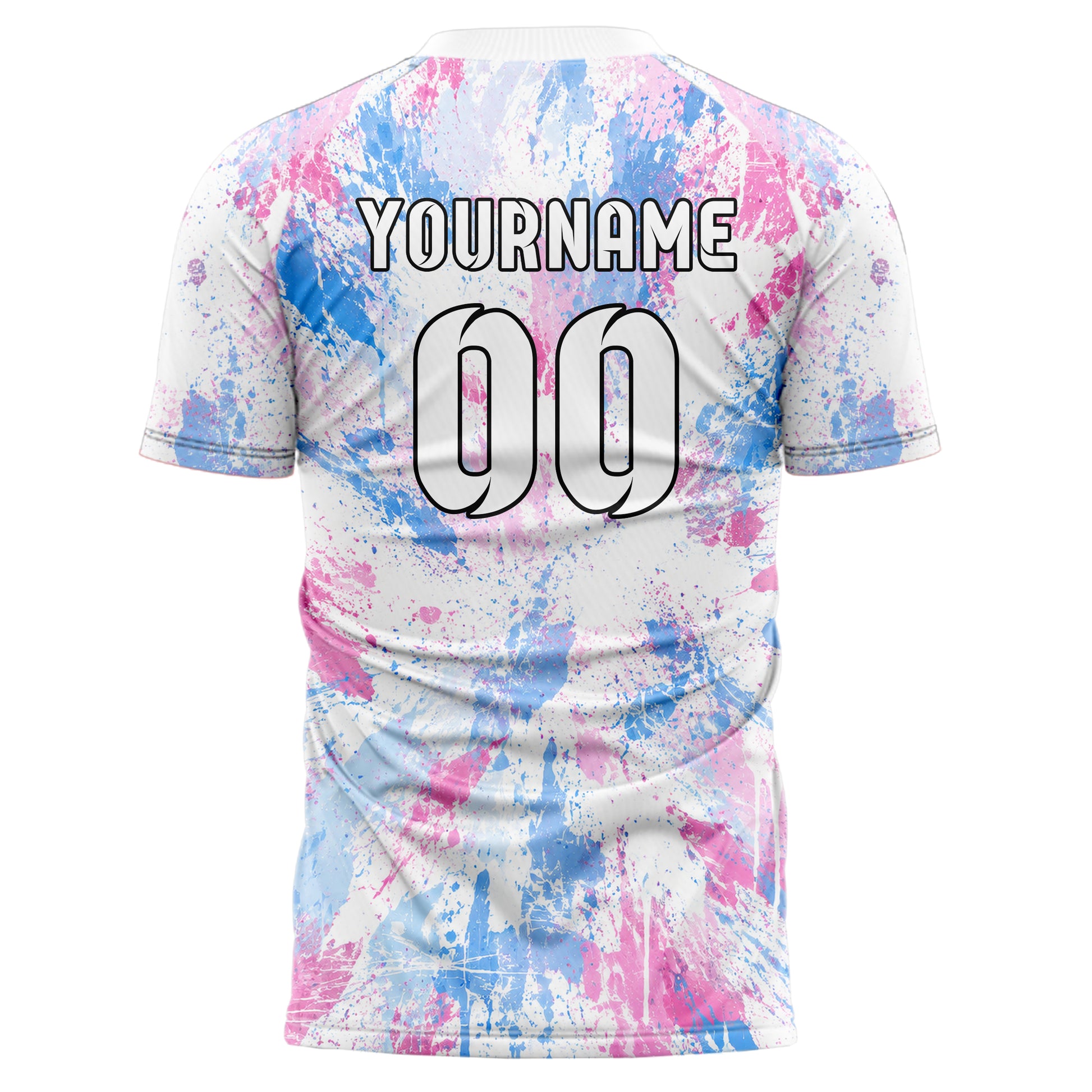 Weiss lebendiges Graffiti Grunge Smear Design 03-0081 individuelles Fußballtrikot back
