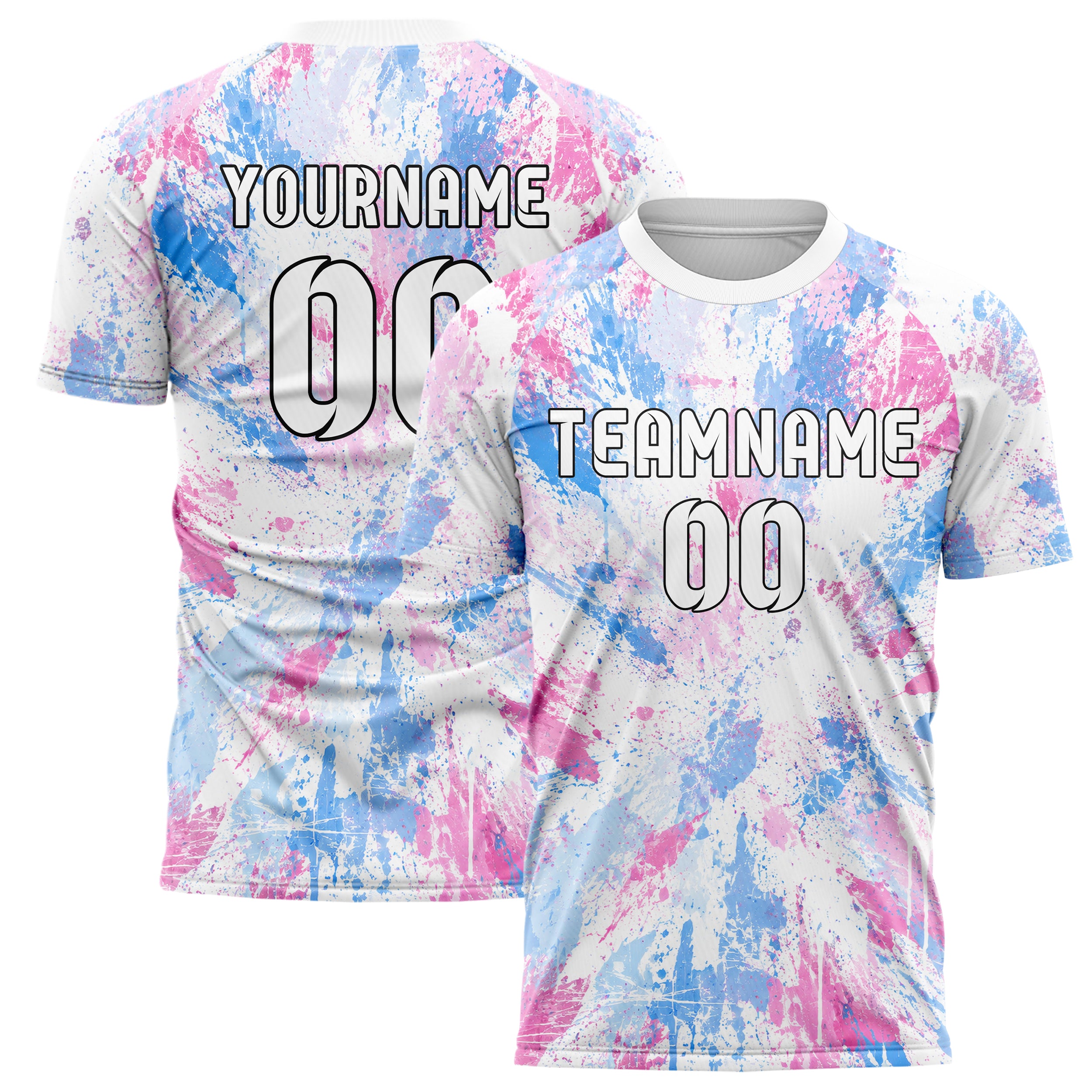 Weiss lebendiges Graffiti Grunge Smear Design 03-0081 individuelles Fußballtrikot main