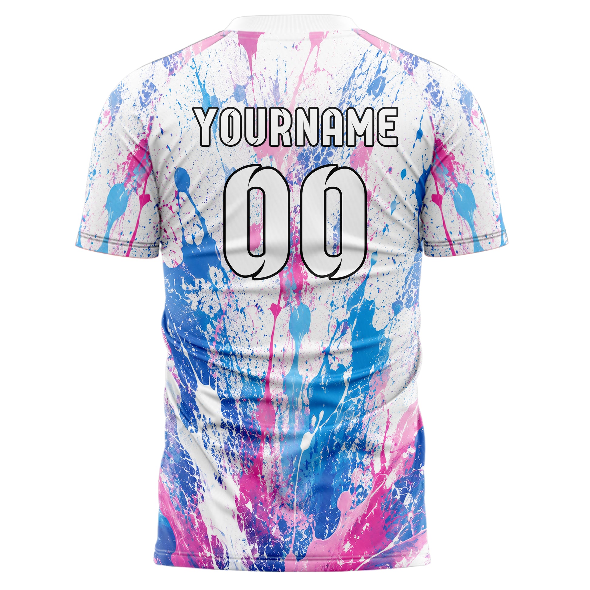 Weiss lebendiges Graffiti Ink Splash Design 03-0141 individuelles Fußballtrikot back