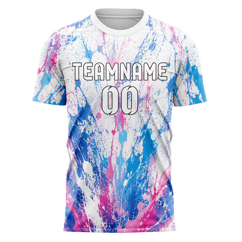 Weiss lebendiges Graffiti Ink Splash Design 03-0141 individuelles Fußballtrikot front
