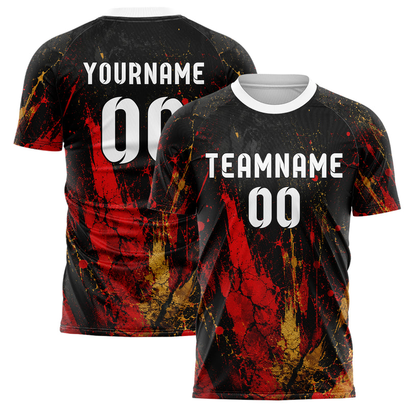 Schwarz dunkles Graffiti Cracked Texture Design 03-0250 individuelles Fußballtrikot main