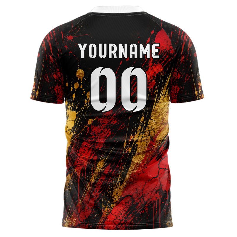 Schwarz dunkles Graffiti diagonal Paint Flow Design 03-0067 individuelles Fußballtrikot back