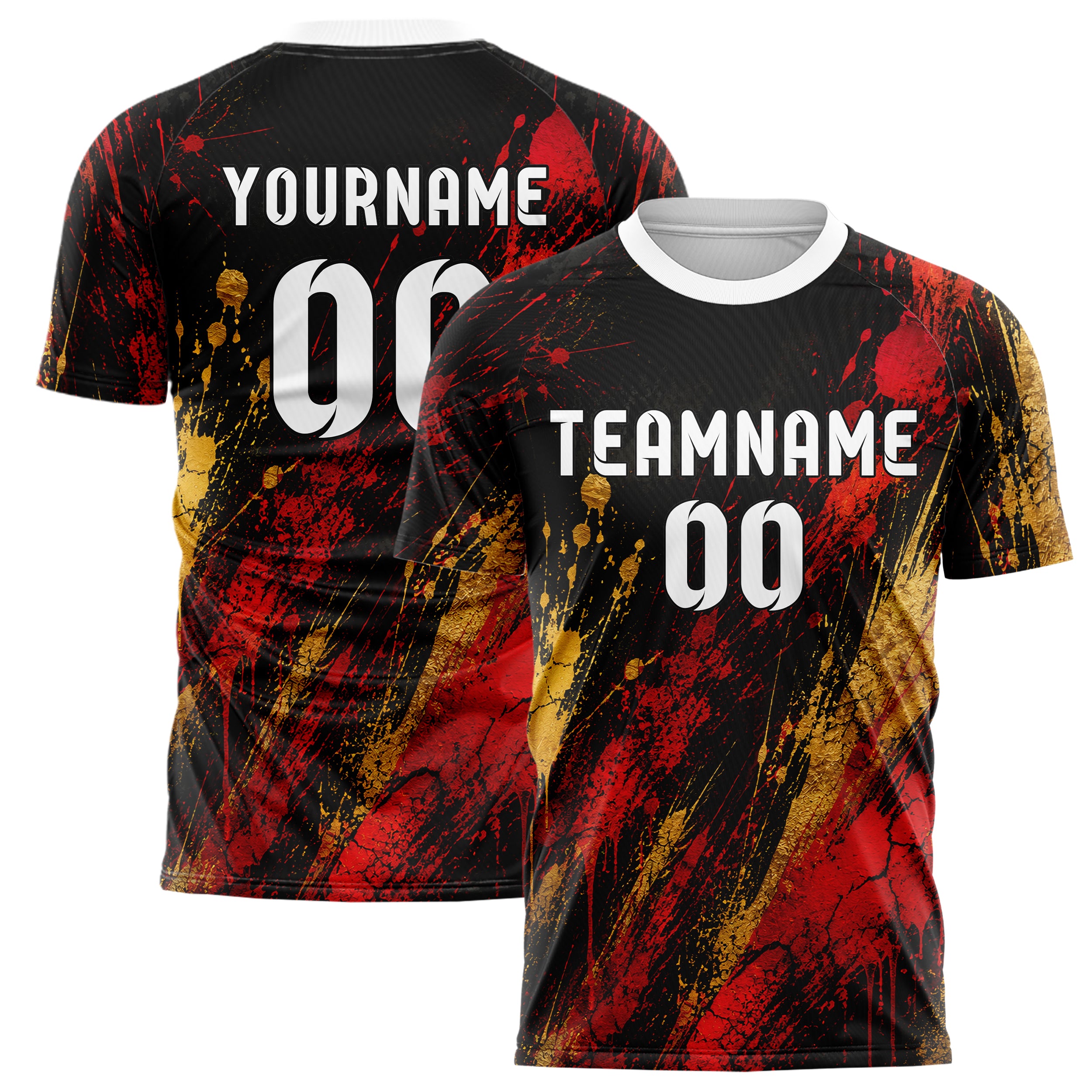 Schwarz dunkles Graffiti diagonal Paint Flow Design 03-0067 individuelles Fußballtrikot main