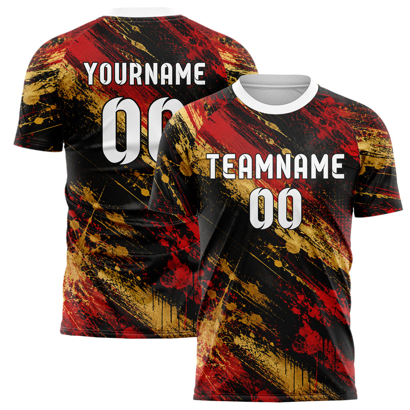 Schwarz dunkles Graffiti diagonal Paint Flow Design 03-0115 individuelles Fußballtrikot main