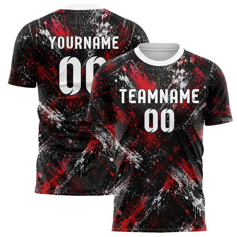 Schwarz dunkles Graffiti diagonal Paint Flow Design 03-0155 individuelles Fußballtrikot main