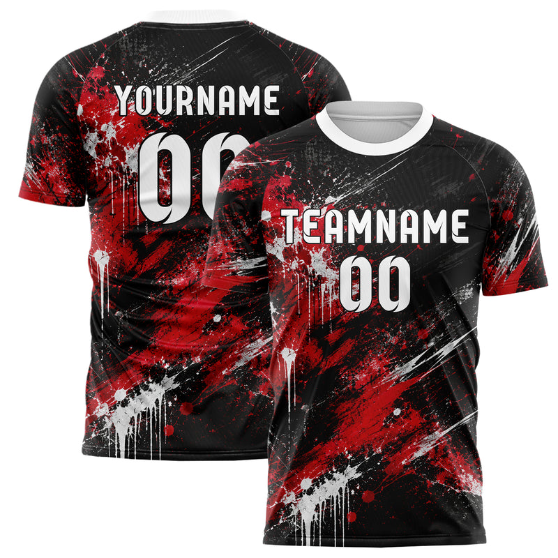 Schwarz dunkles Graffiti diagonal Paint Flow Design 03-0179 individuelles Fußballtrikot main