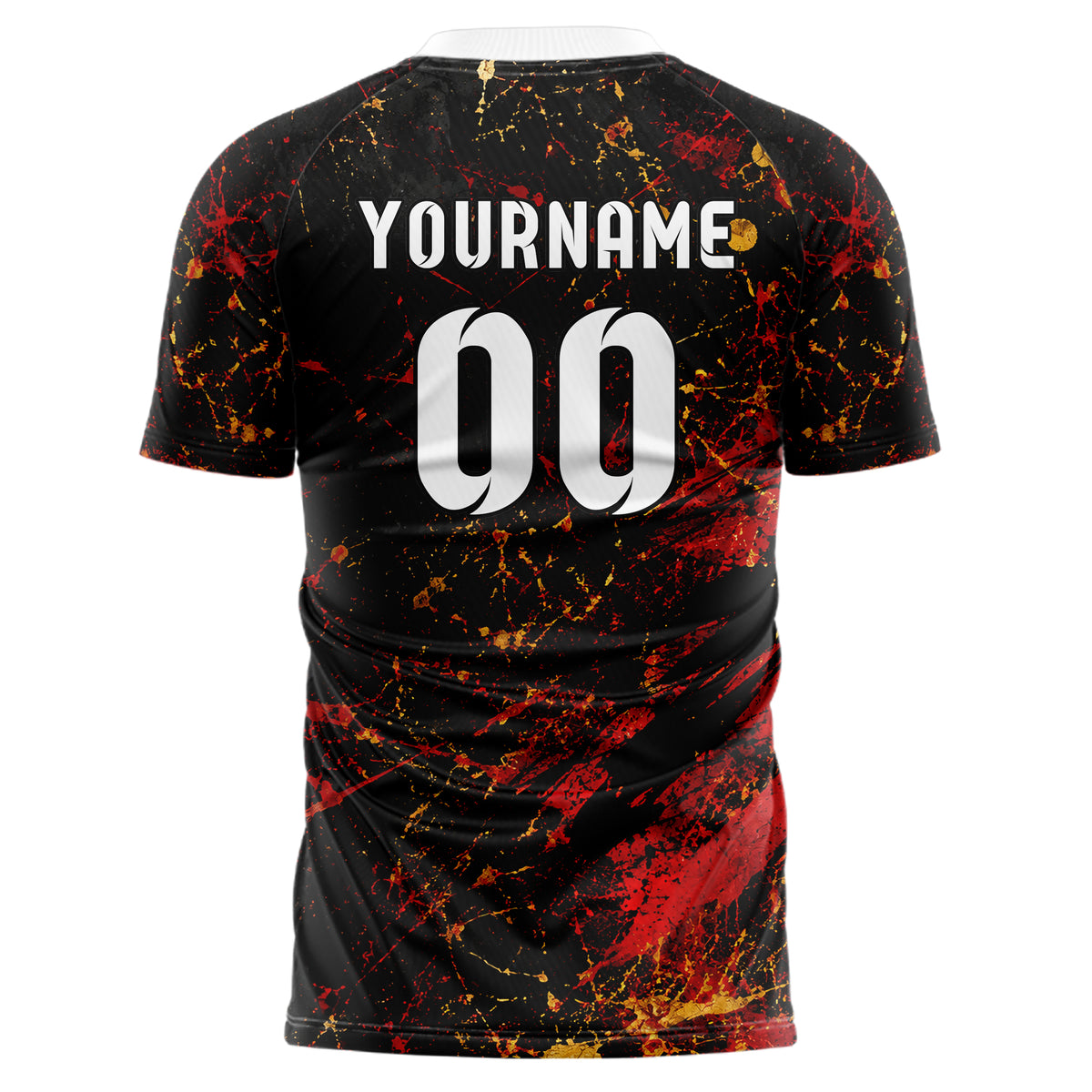 Schwarz dunkles Graffiti Ink Splash Design 03-0085 individuelles Fußballtrikot back