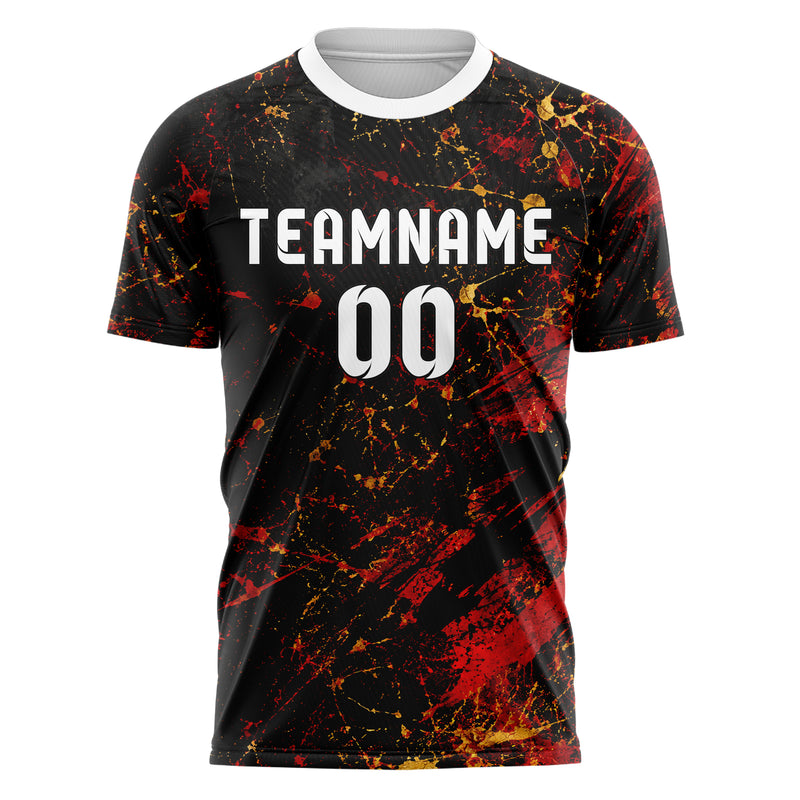 Schwarz dunkles Graffiti Ink Splash Design 03-0085 individuelles Fußballtrikot front