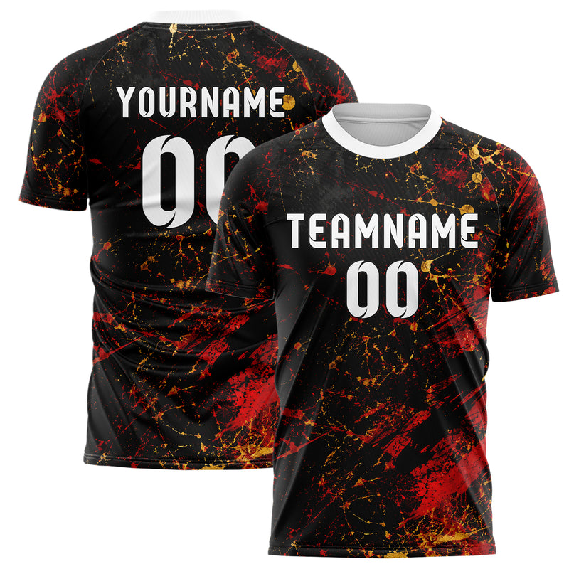Schwarz dunkles Graffiti Ink Splash Design 03-0085 individuelles Fußballtrikot main