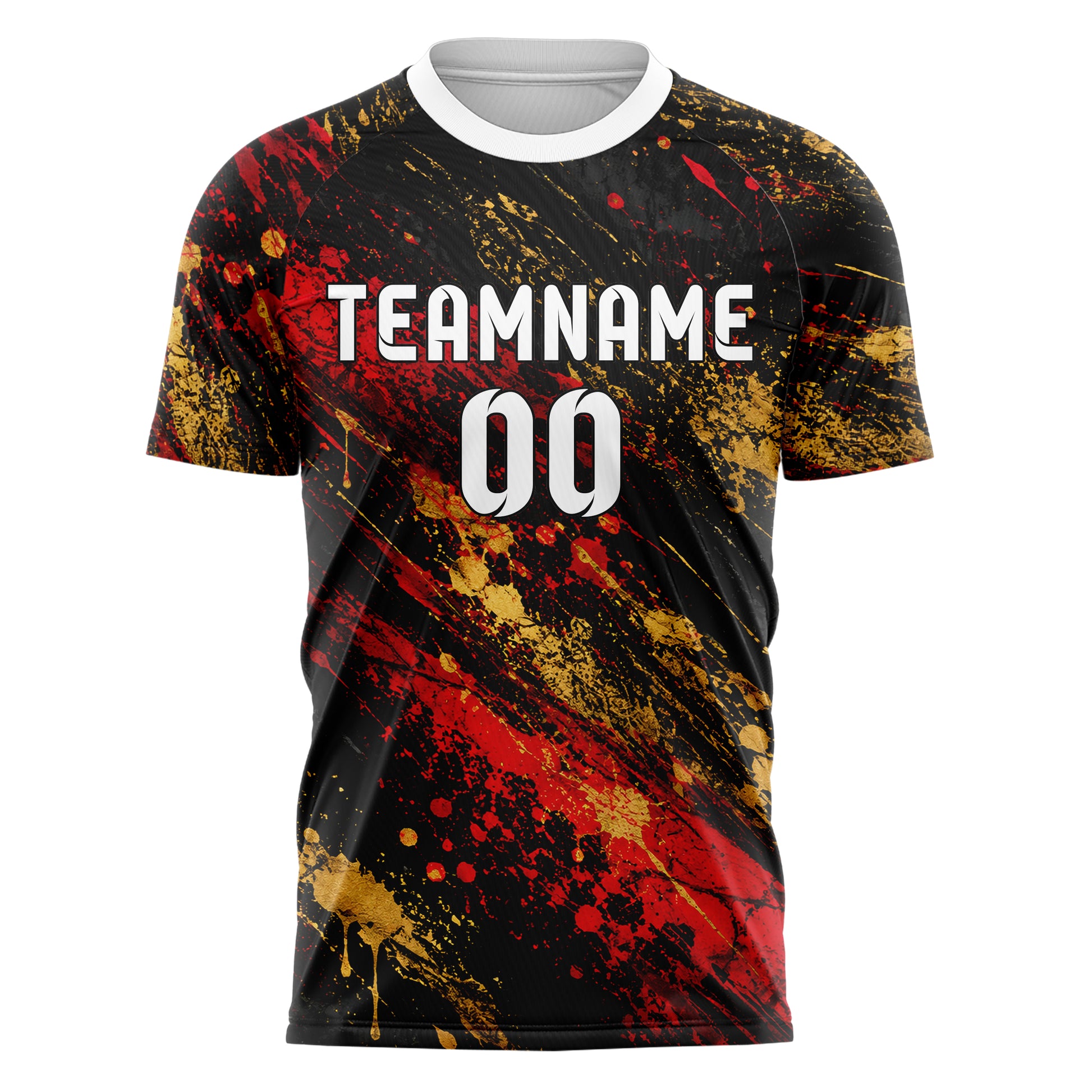 Schwarz dunkles Graffiti Ink Splash Design 03-0229 individuelles Fußballtrikot front