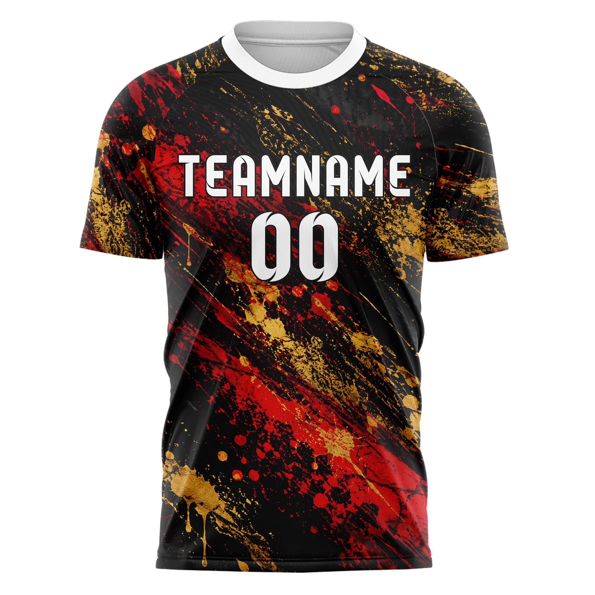 Schwarz dunkles Graffiti Ink Splash Design 03-0229 individuelles Fußballtrikot front