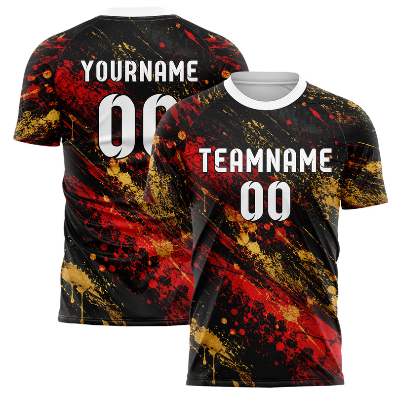 Schwarz dunkles Graffiti Ink Splash Design 03-0229 individuelles Fußballtrikot main