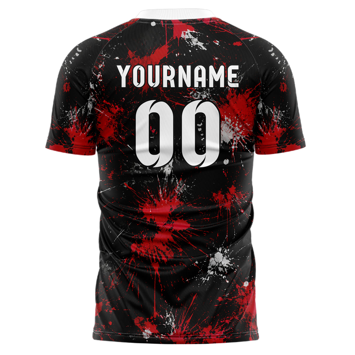 Schwarz dunkles Graffiti Ink Splash Design 03-0293 individuelles Fußballtrikot back