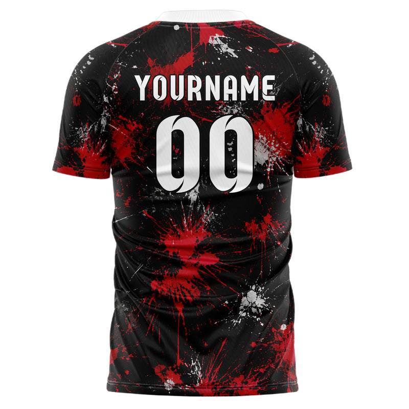Schwarz dunkles Graffiti Ink Splash Design 03-0293 individuelles Fußballtrikot back