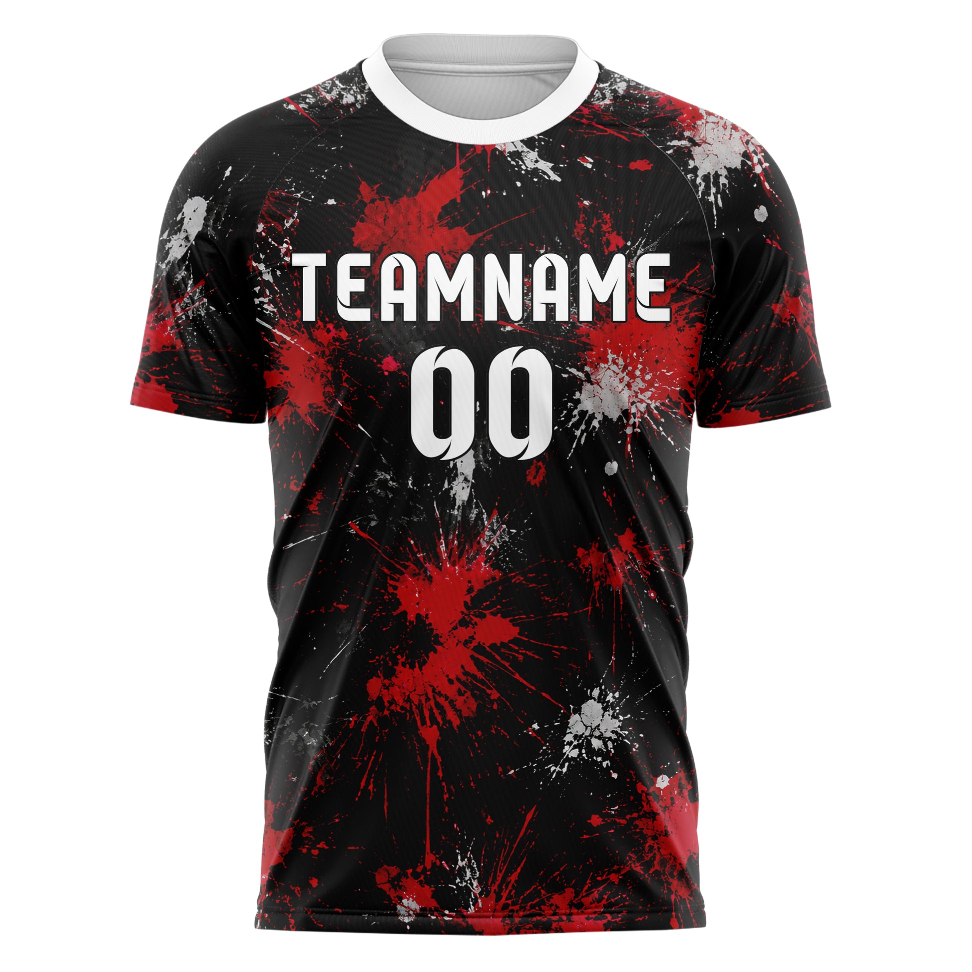 Schwarz dunkles Graffiti Ink Splash Design 03-0293 individuelles Fußballtrikot front