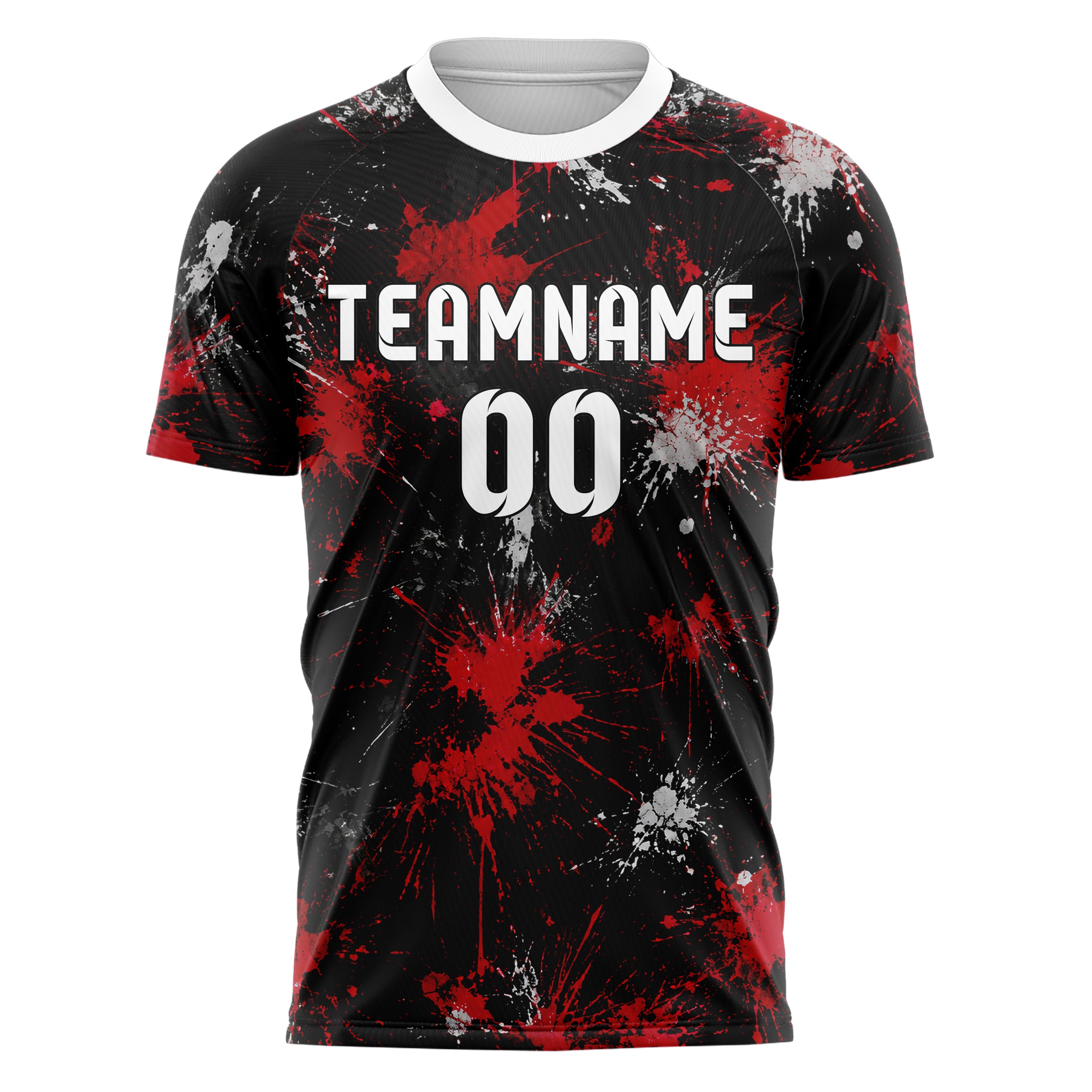 Schwarz dunkles Graffiti Ink Splash Design 03-0293 individuelles Fußballtrikot front