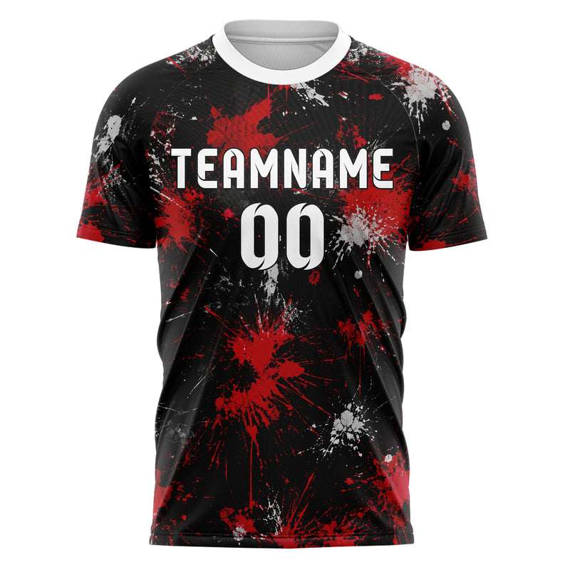 Schwarz dunkles Graffiti Ink Splash Design 03-0293 individuelles Fußballtrikot front