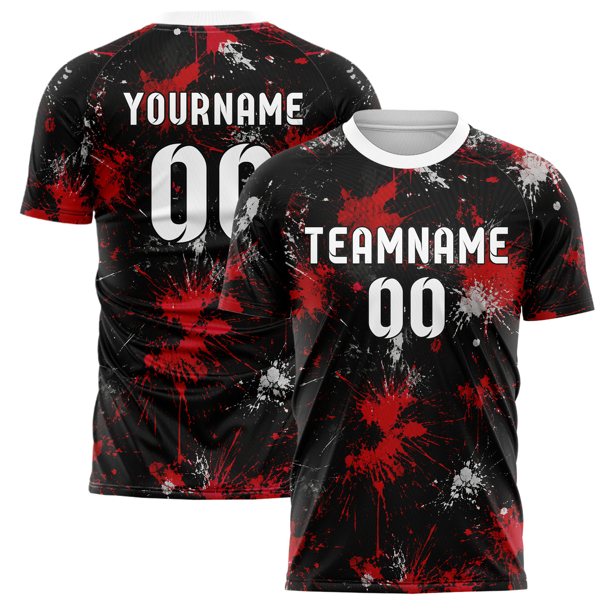 Schwarz dunkles Graffiti Ink Splash Design 03-0293 individuelles Fußballtrikot main