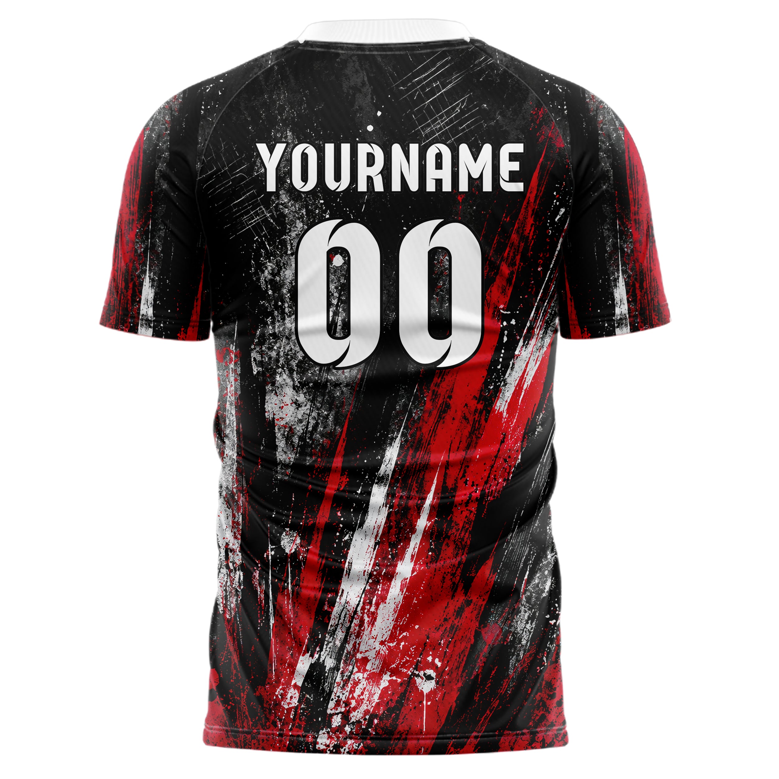 Schwarz dunkles Graffiti Scratch Marks Design 03-0278 individuelles Fußballtrikot back