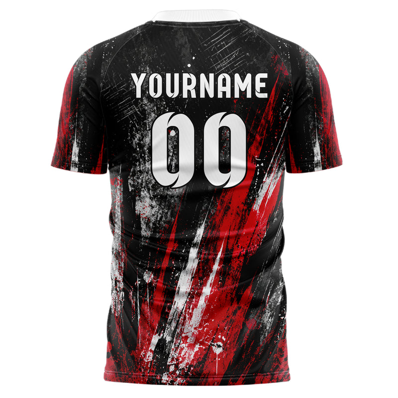 Schwarz dunkles Graffiti Scratch Marks Design 03-0278 individuelles Fußballtrikot back
