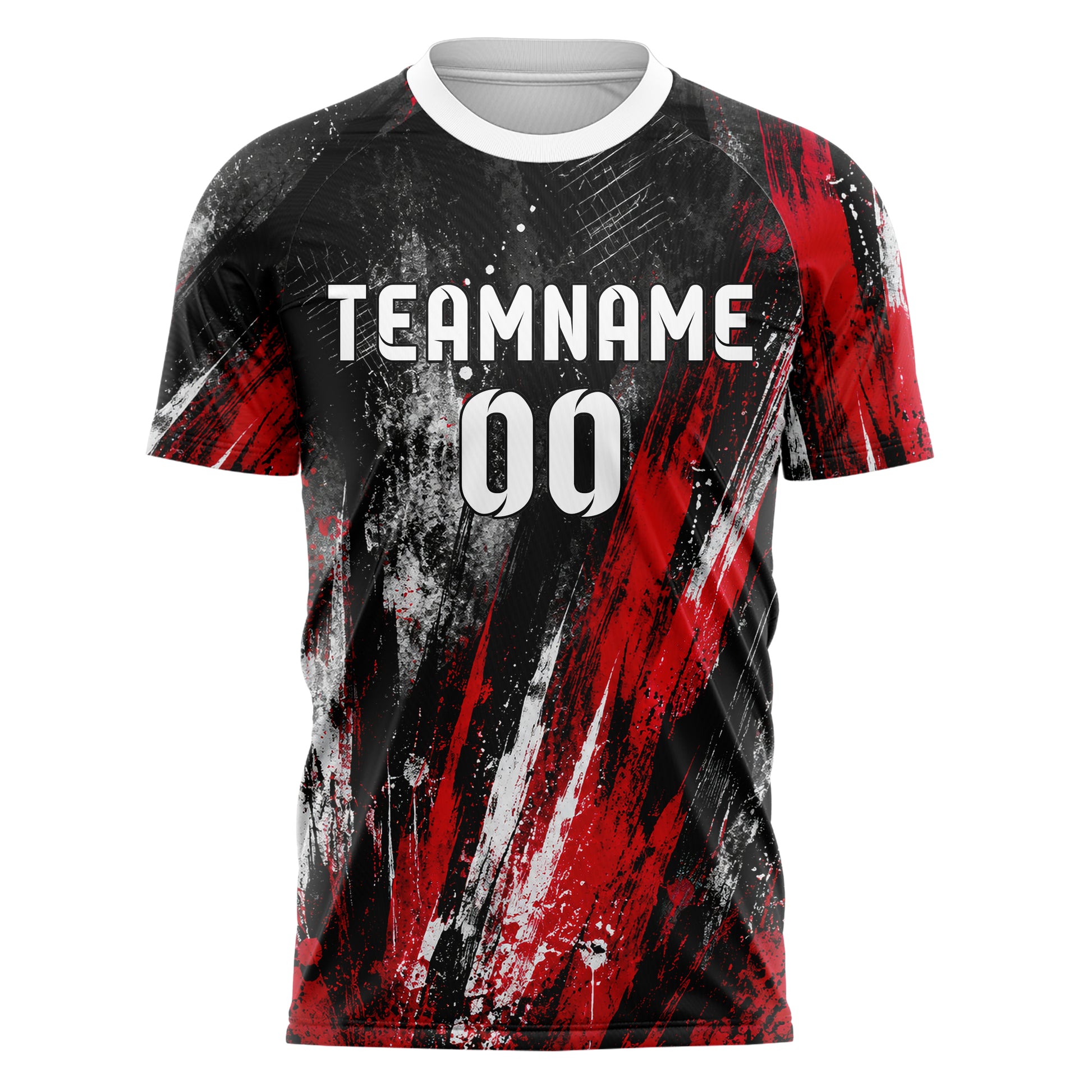 Schwarz dunkles Graffiti Scratch Marks Design 03-0278 individuelles Fußballtrikot front
