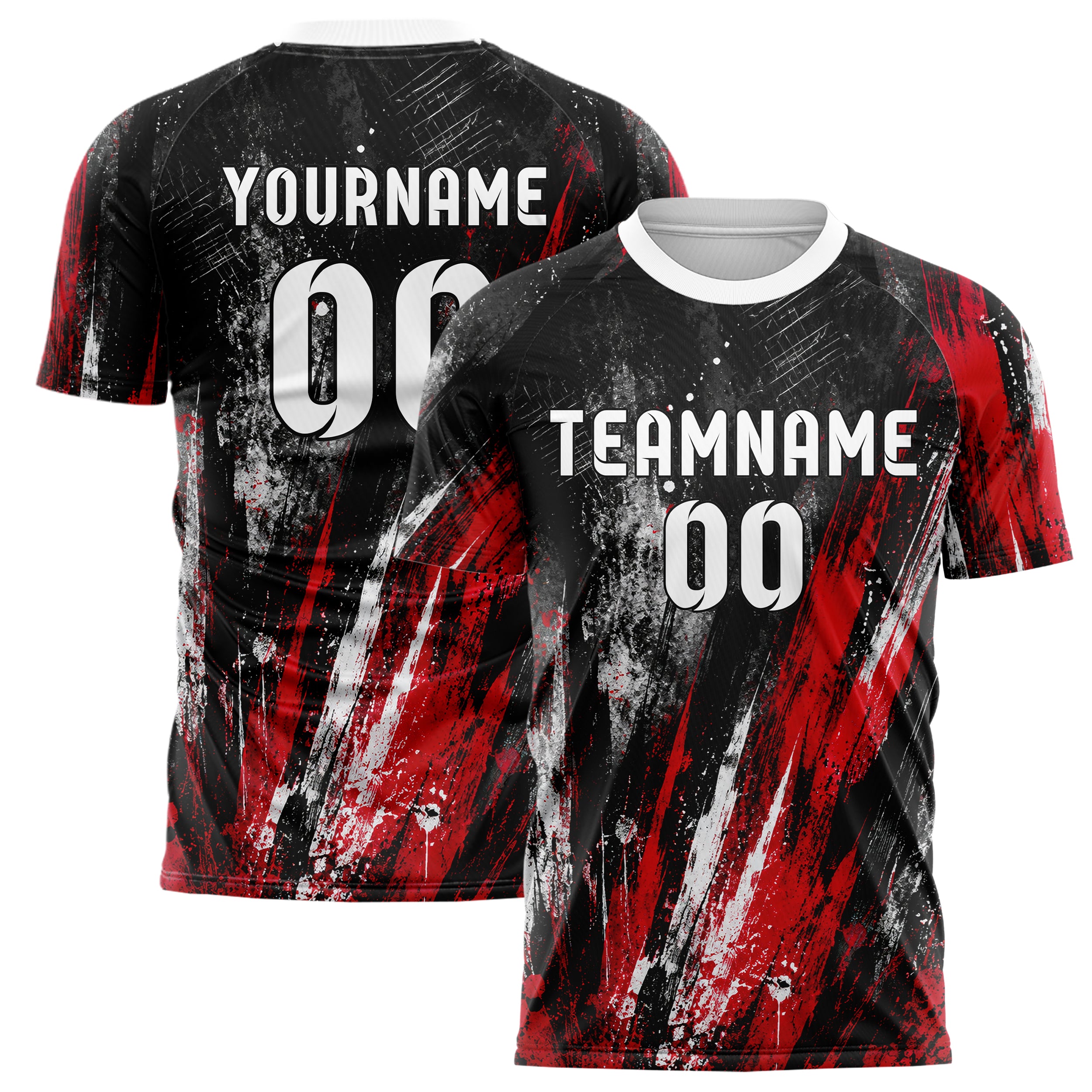 Schwarz dunkles Graffiti Scratch Marks Design 03-0278 individuelles Fußballtrikot main