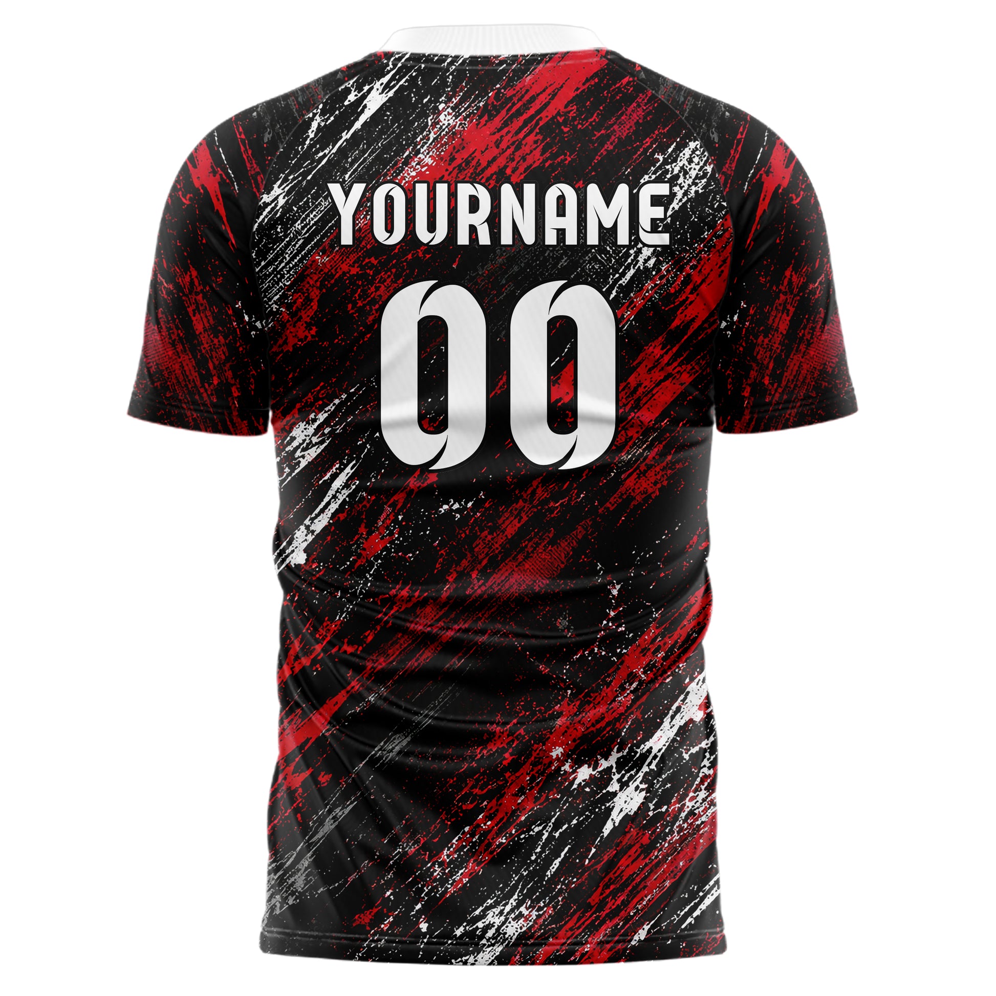 Schwarz dunkles Graffiti Scratch Marks Design 03-0302 individuelles Fußballtrikot back