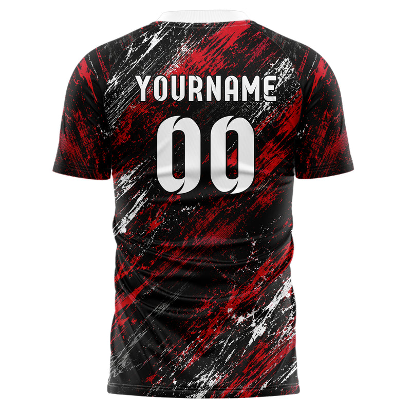 Schwarz dunkles Graffiti Scratch Marks Design 03-0302 individuelles Fußballtrikot back