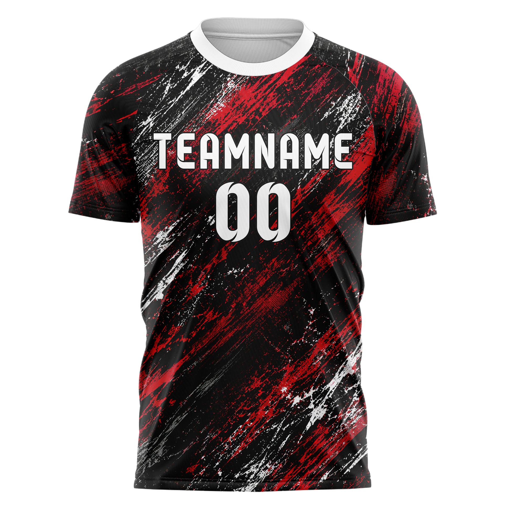 Schwarz dunkles Graffiti Scratch Marks Design 03-0302 individuelles Fußballtrikot front