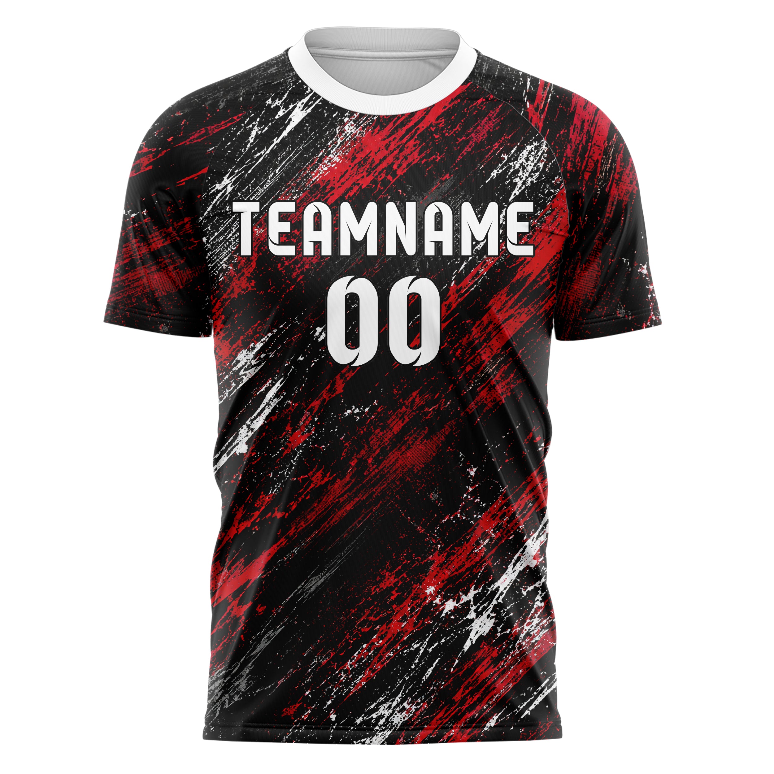 Schwarz dunkles Graffiti Scratch Marks Design 03-0302 individuelles Fußballtrikot front