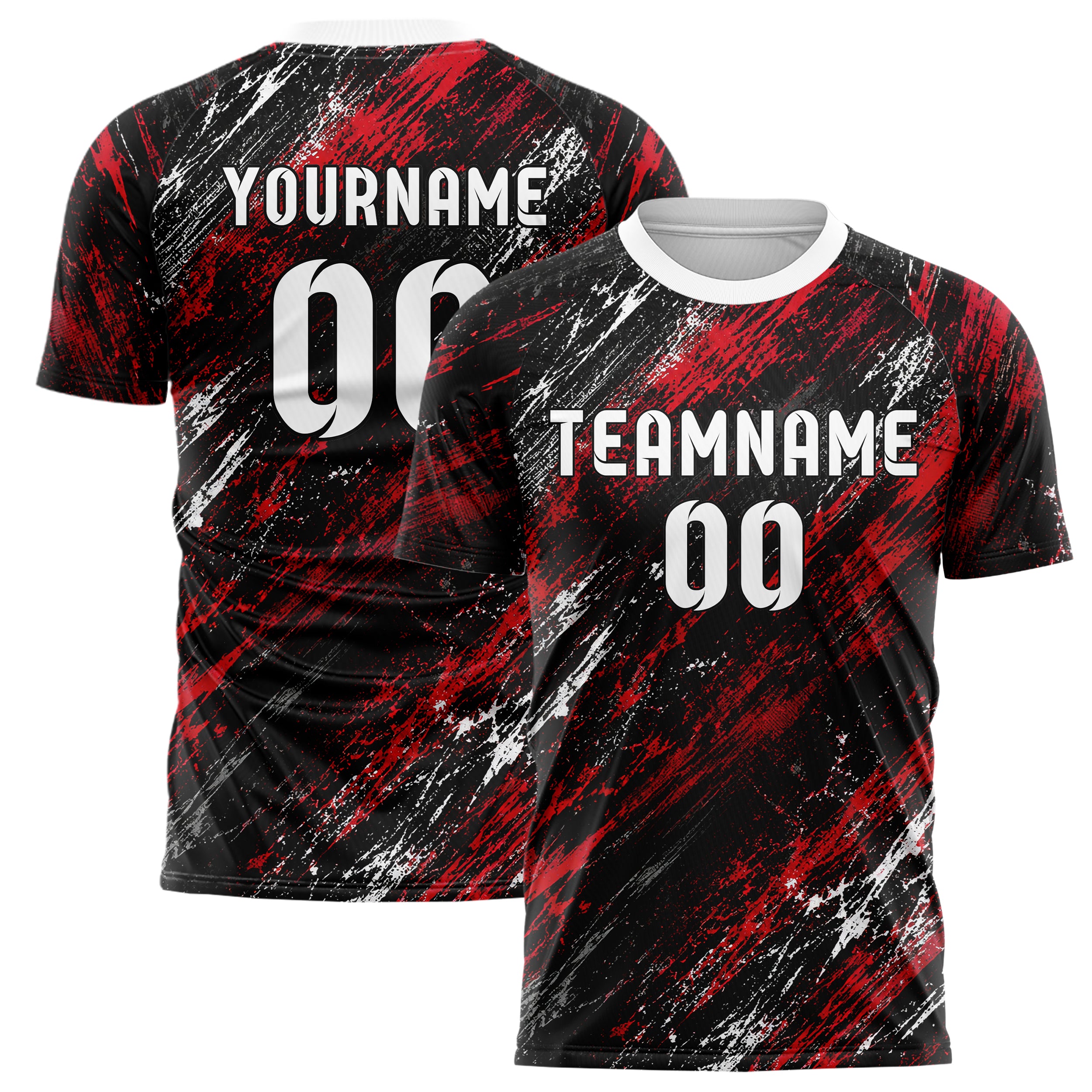 Schwarz dunkles Graffiti Scratch Marks Design 03-0302 individuelles Fußballtrikot main