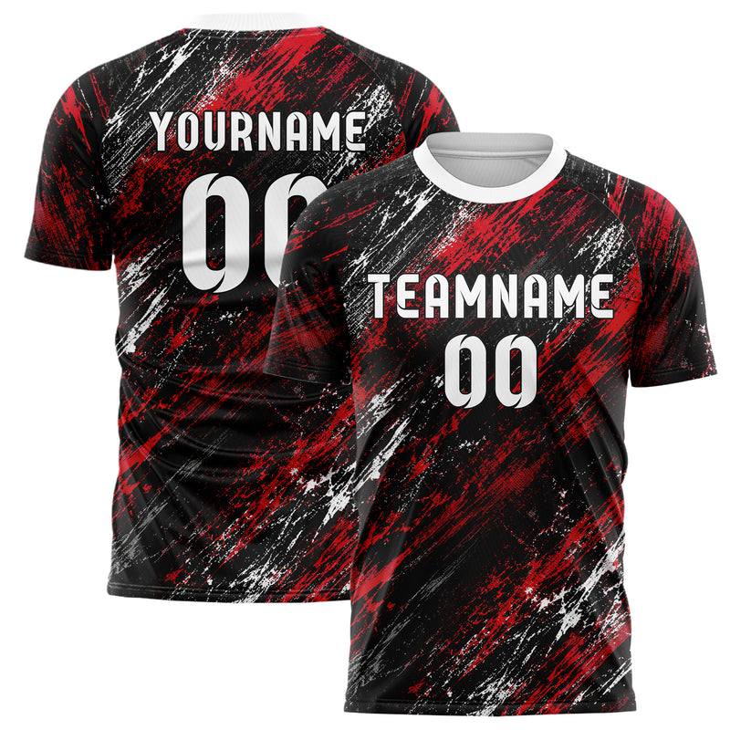 Schwarz dunkles Graffiti Scratch Marks Design 03-0302 individuelles Fußballtrikot main