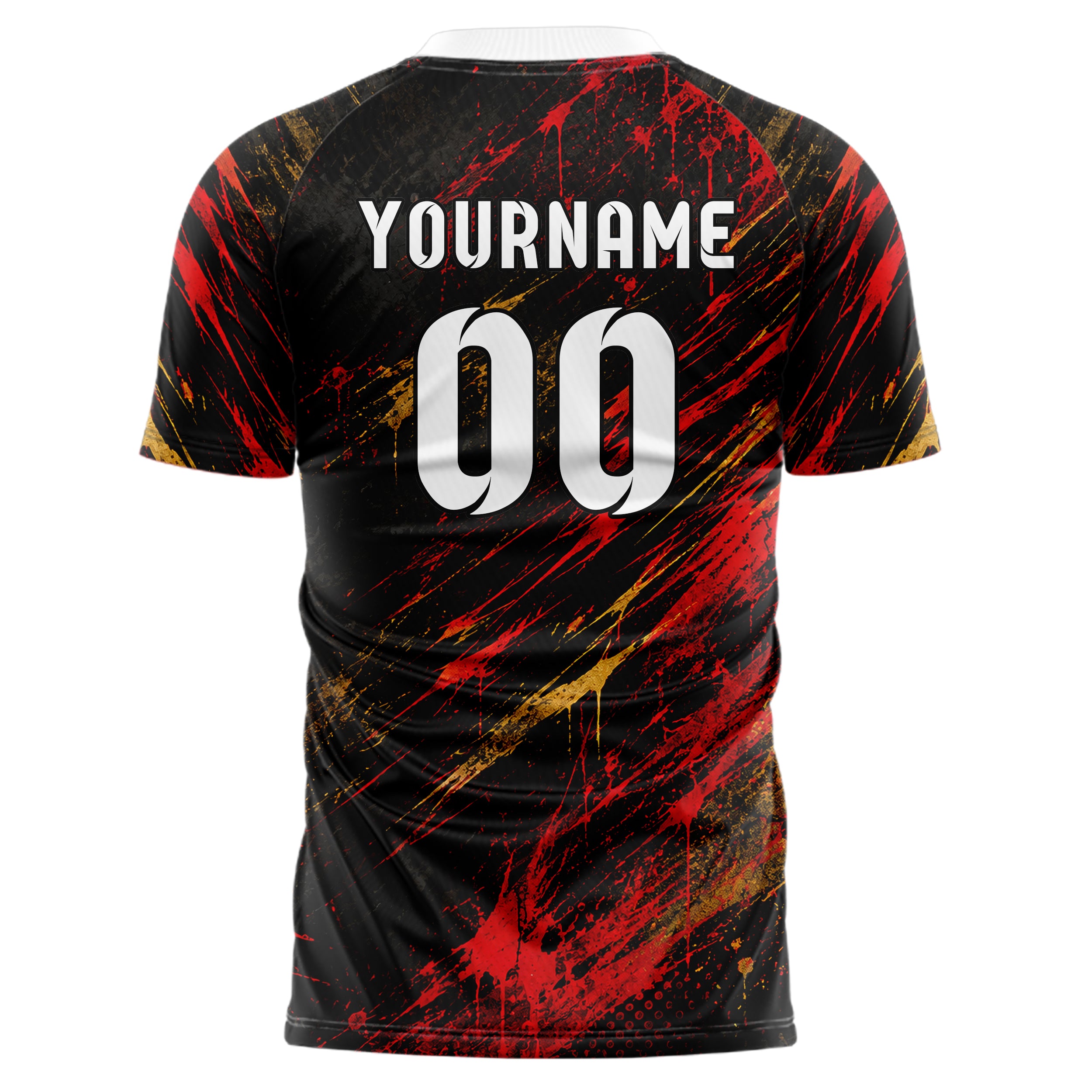 Schwarz dunkles Graffiti Scratch Marks Design 03-0334 individuelles Fußballtrikot back