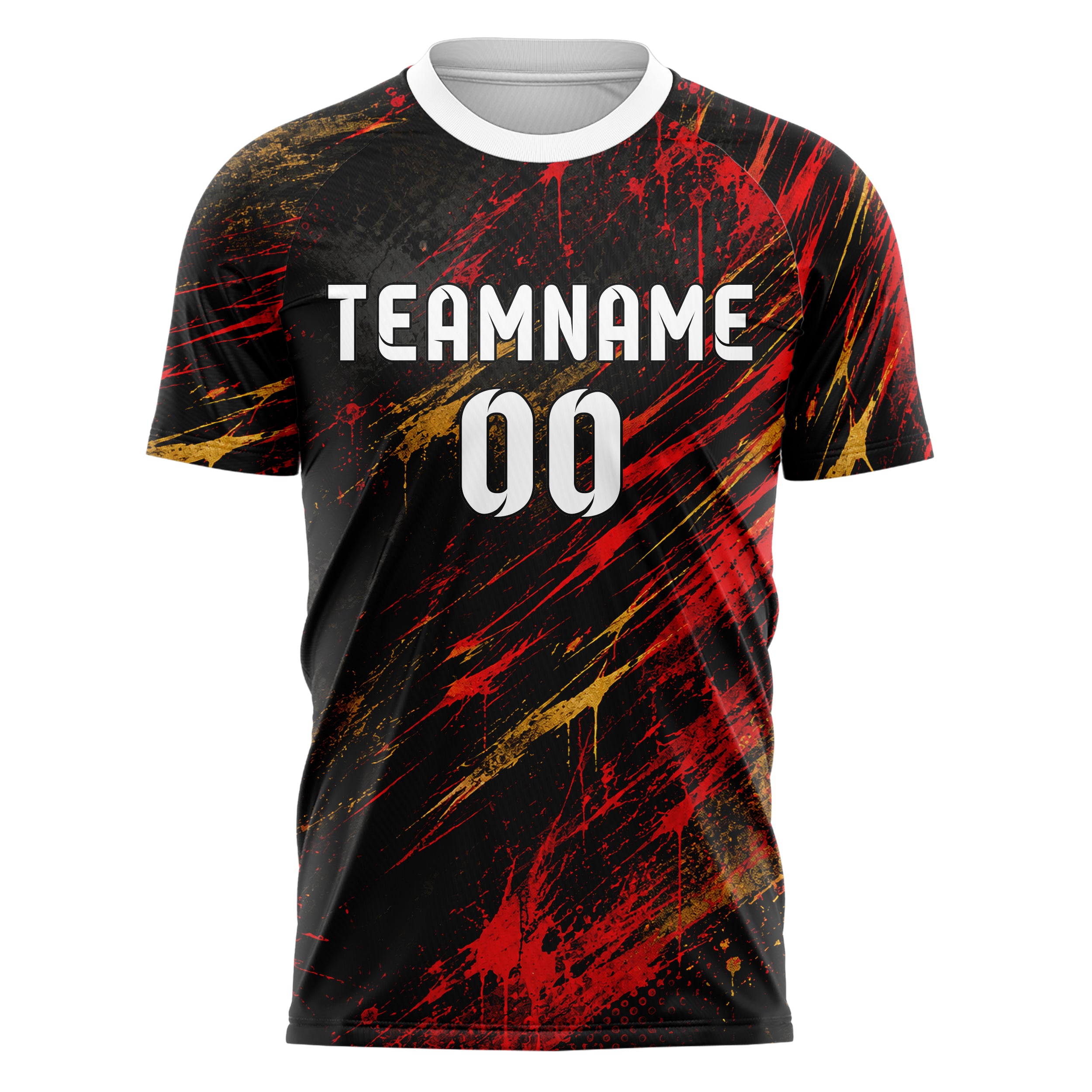 Schwarz dunkles Graffiti Scratch Marks Design 03-0334 individuelles Fußballtrikot front