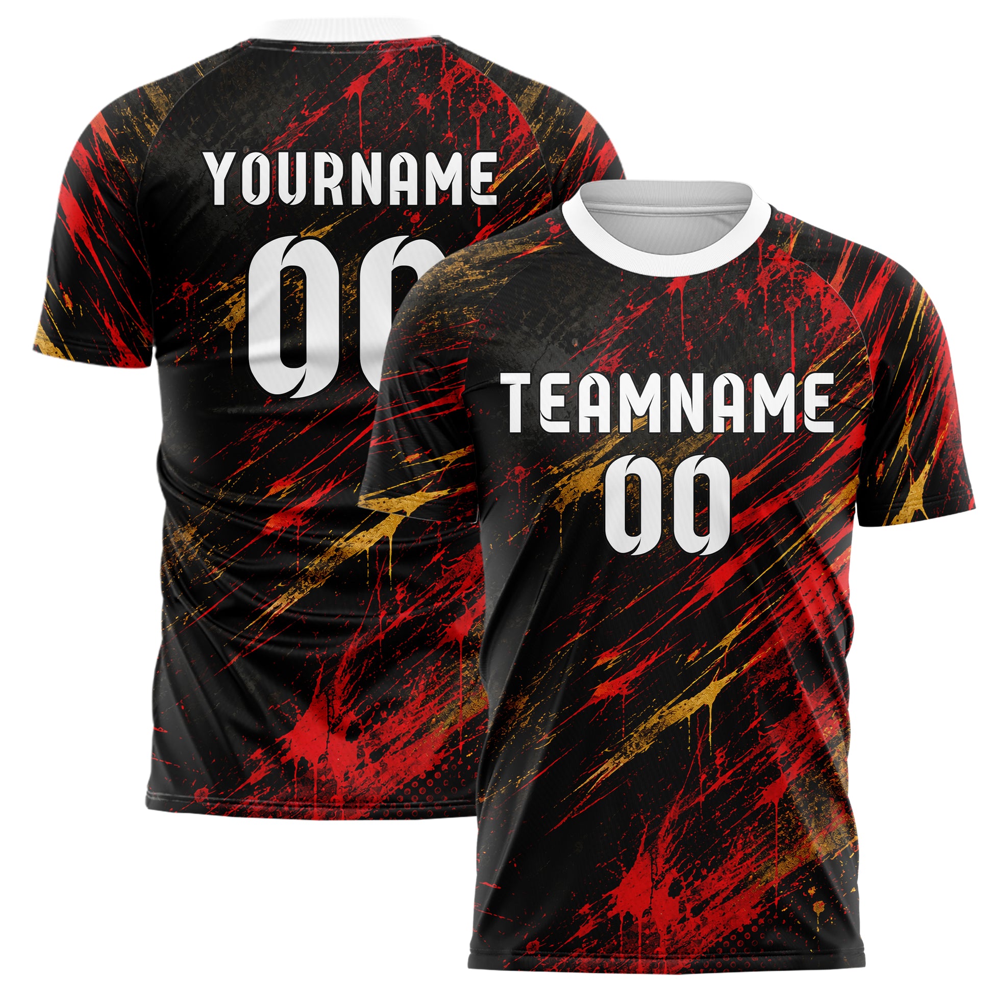 Schwarz dunkles Graffiti Scratch Marks Design 03-0334 individuelles Fußballtrikot main