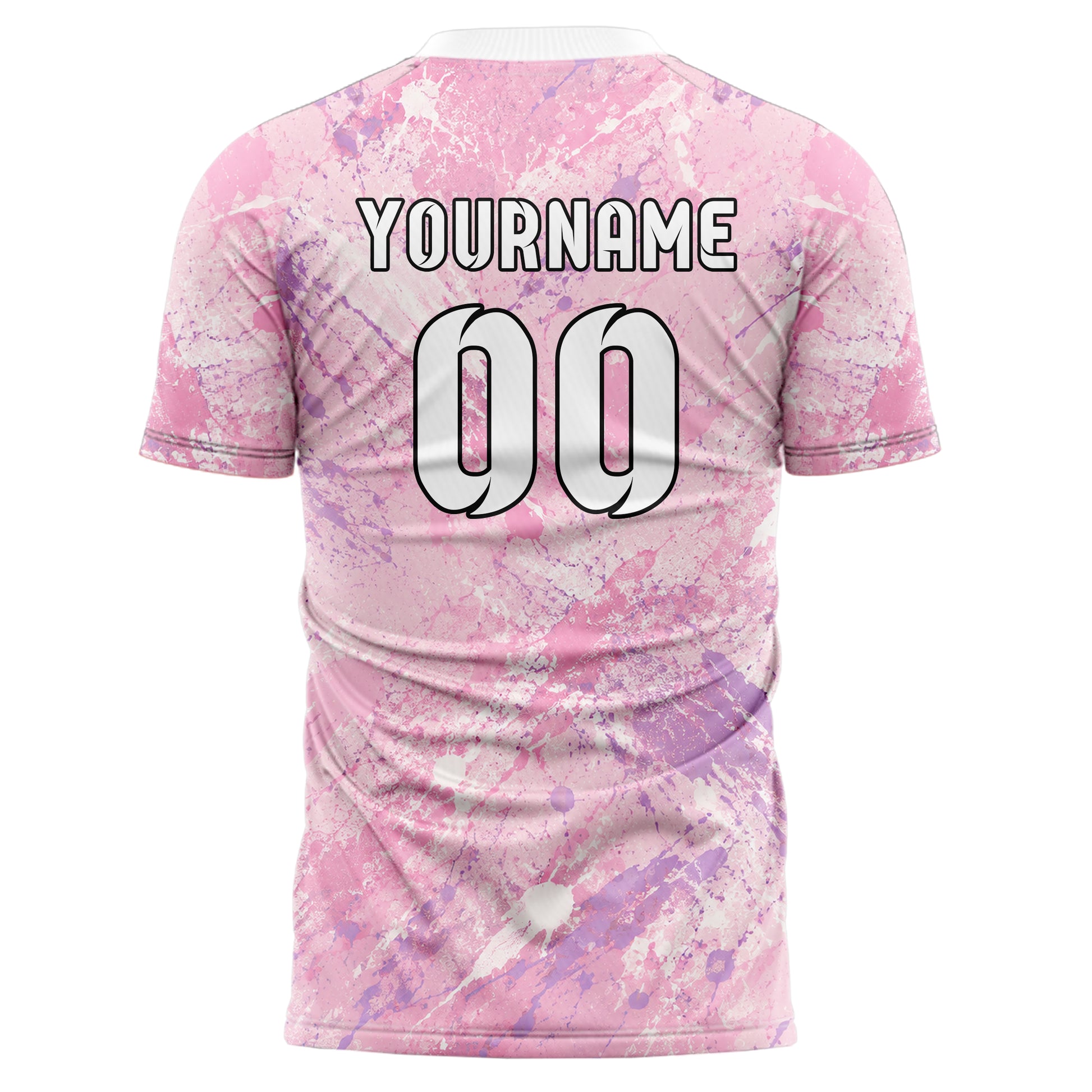 Hellrosa pastelliges Graffiti diagonal Paint Flow Design 03-0075 individuelles Fußballtrikot back