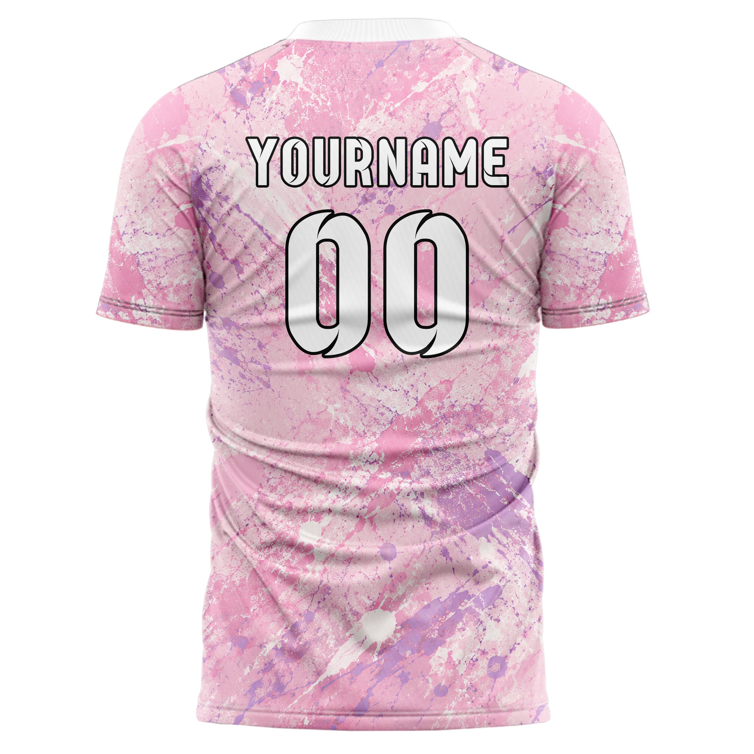 Hellrosa pastelliges Graffiti diagonal Paint Flow Design 03-0075 individuelles Fußballtrikot back