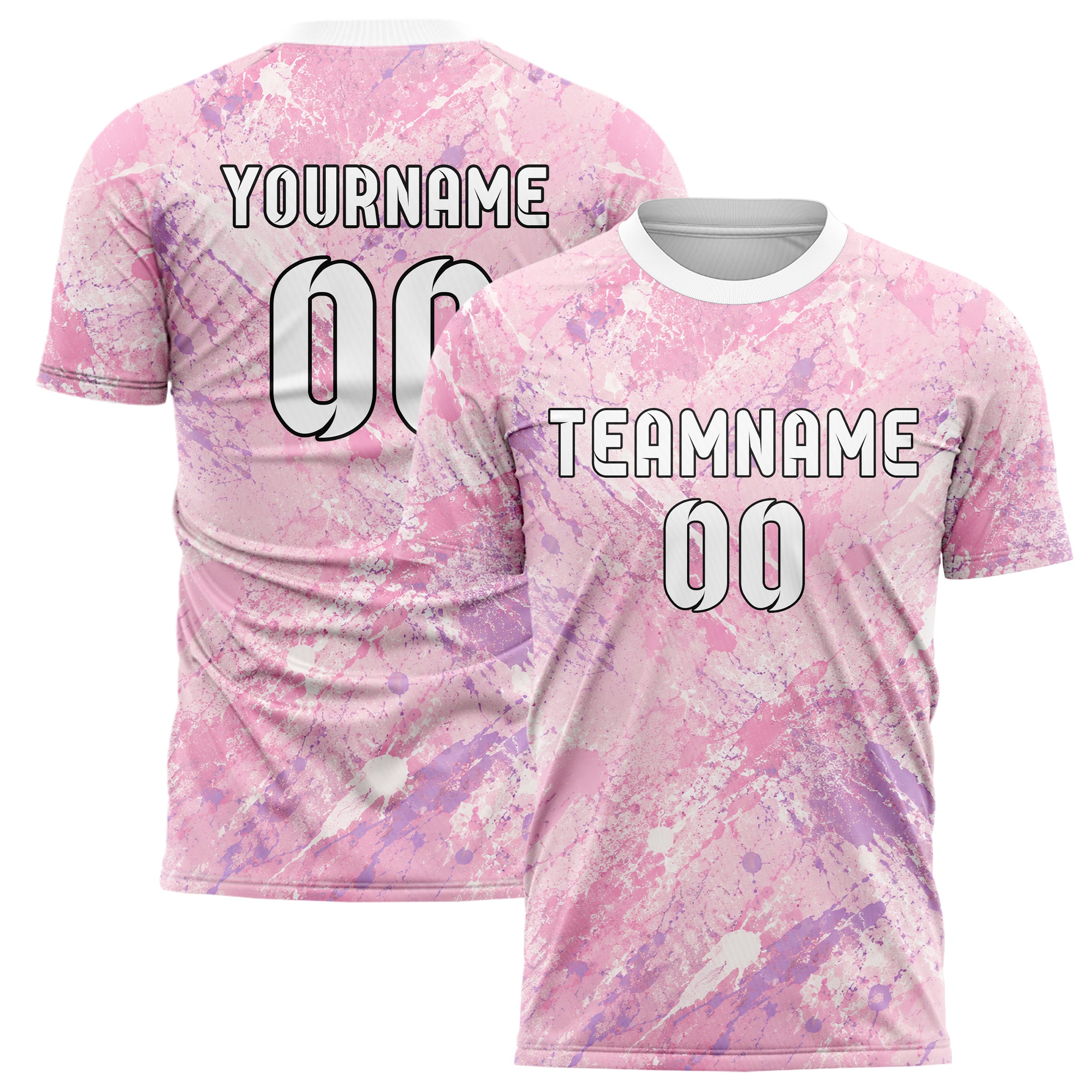 Hellrosa pastelliges Graffiti diagonal Paint Flow Design 03-0075 individuelles Fußballtrikot main