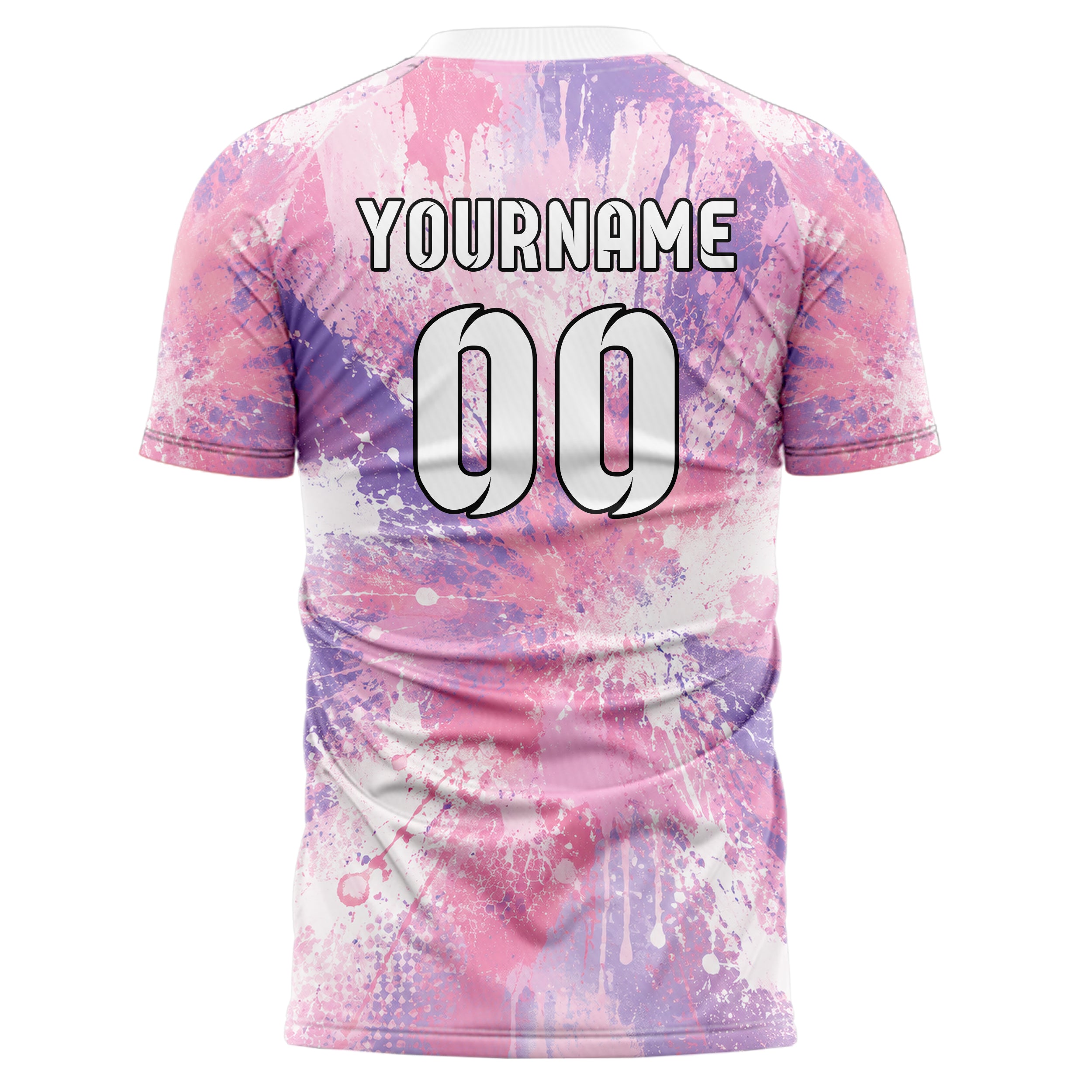 Hellrosa pastelliges Graffiti Grunge Smear Design 03-0249 individuelles Fußballtrikot back