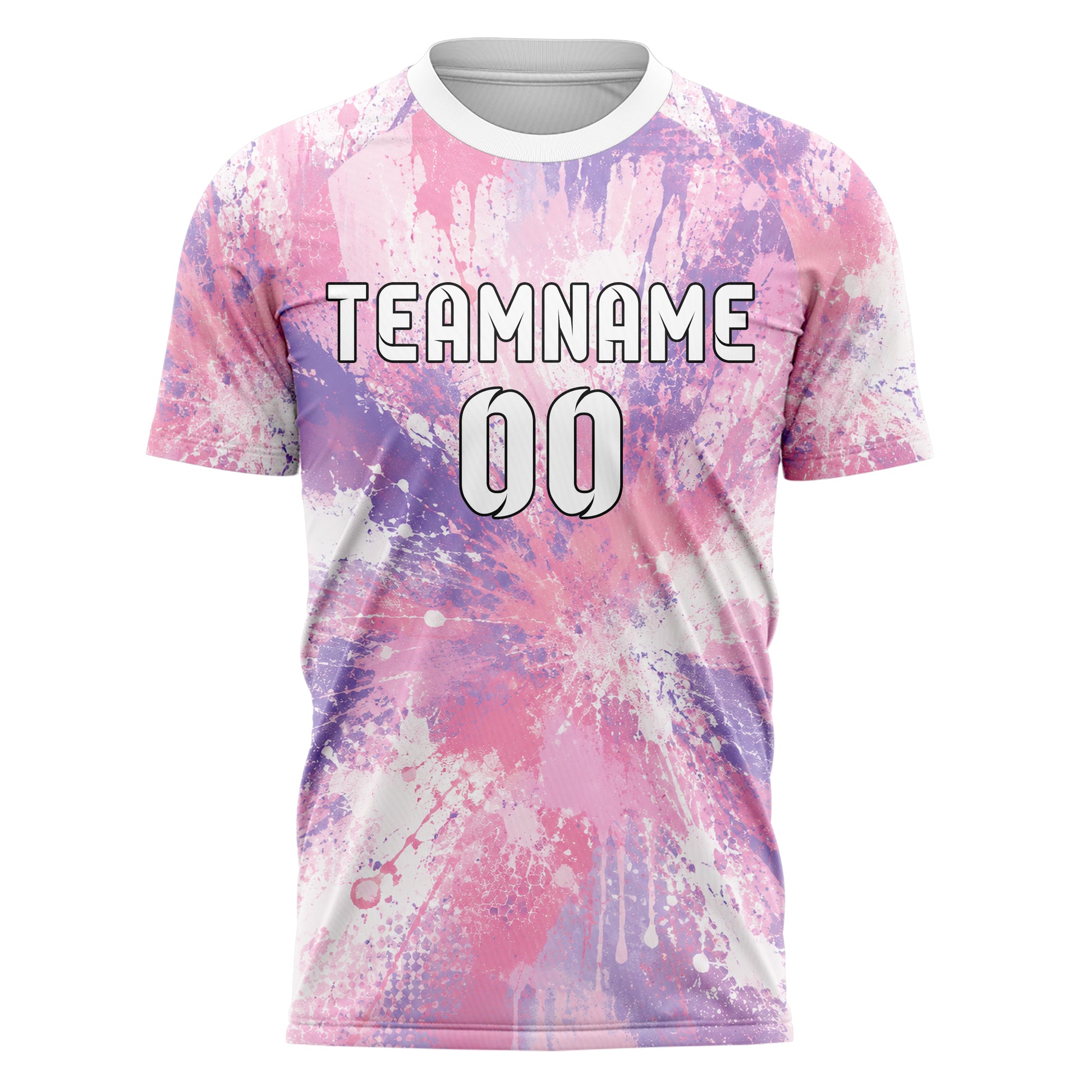 Hellrosa pastelliges Graffiti Grunge Smear Design 03-0249 individuelles Fußballtrikot front