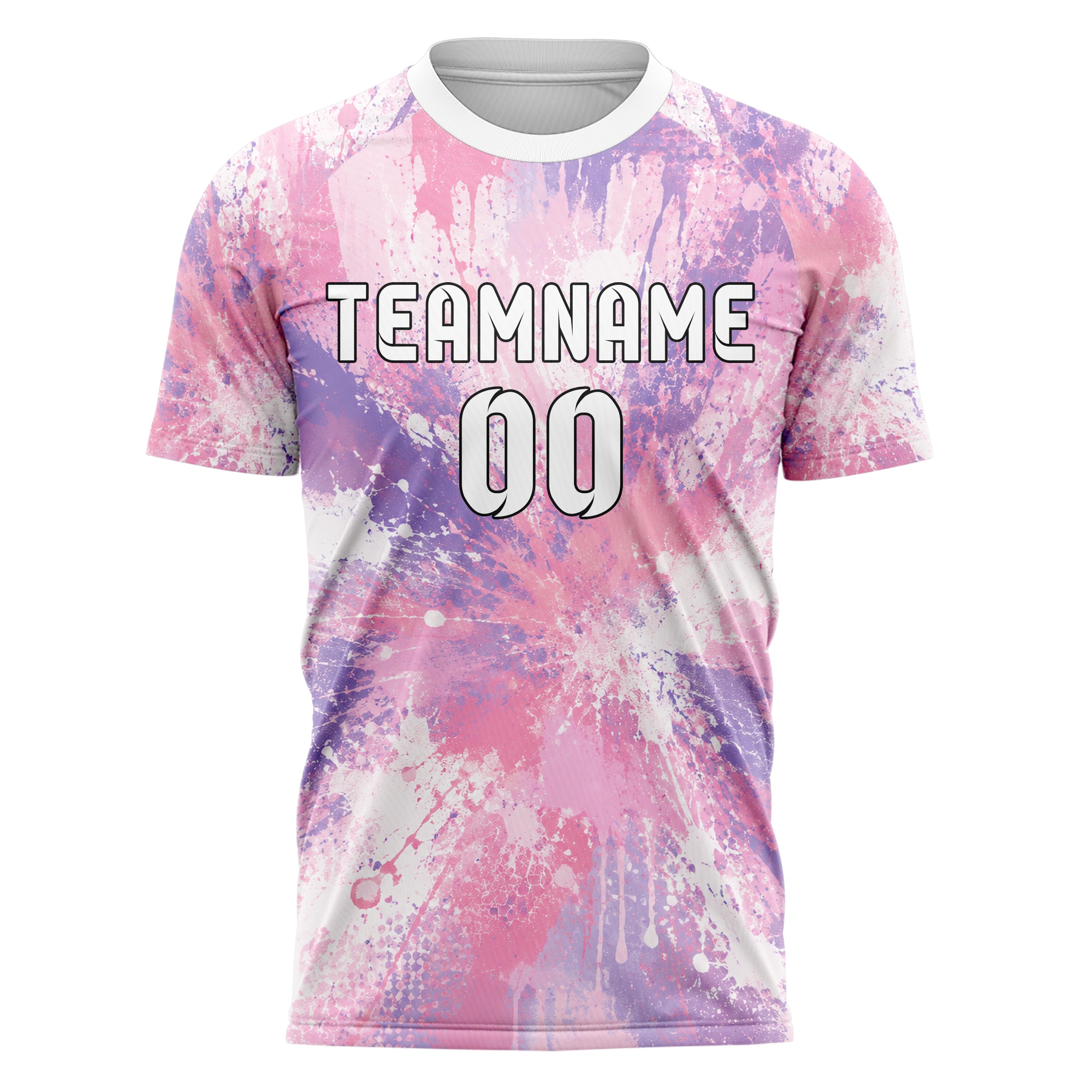 Hellrosa pastelliges Graffiti Grunge Smear Design 03-0249 individuelles Fußballtrikot front