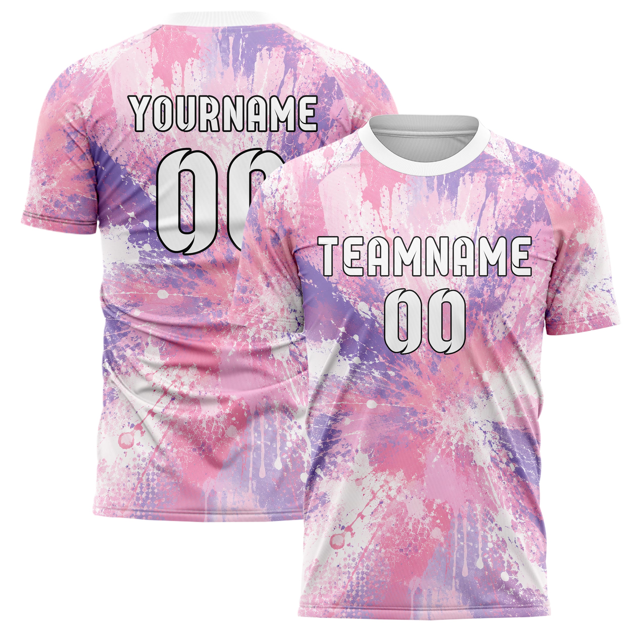 Hellrosa pastelliges Graffiti Grunge Smear Design 03-0249 individuelles Fußballtrikot main