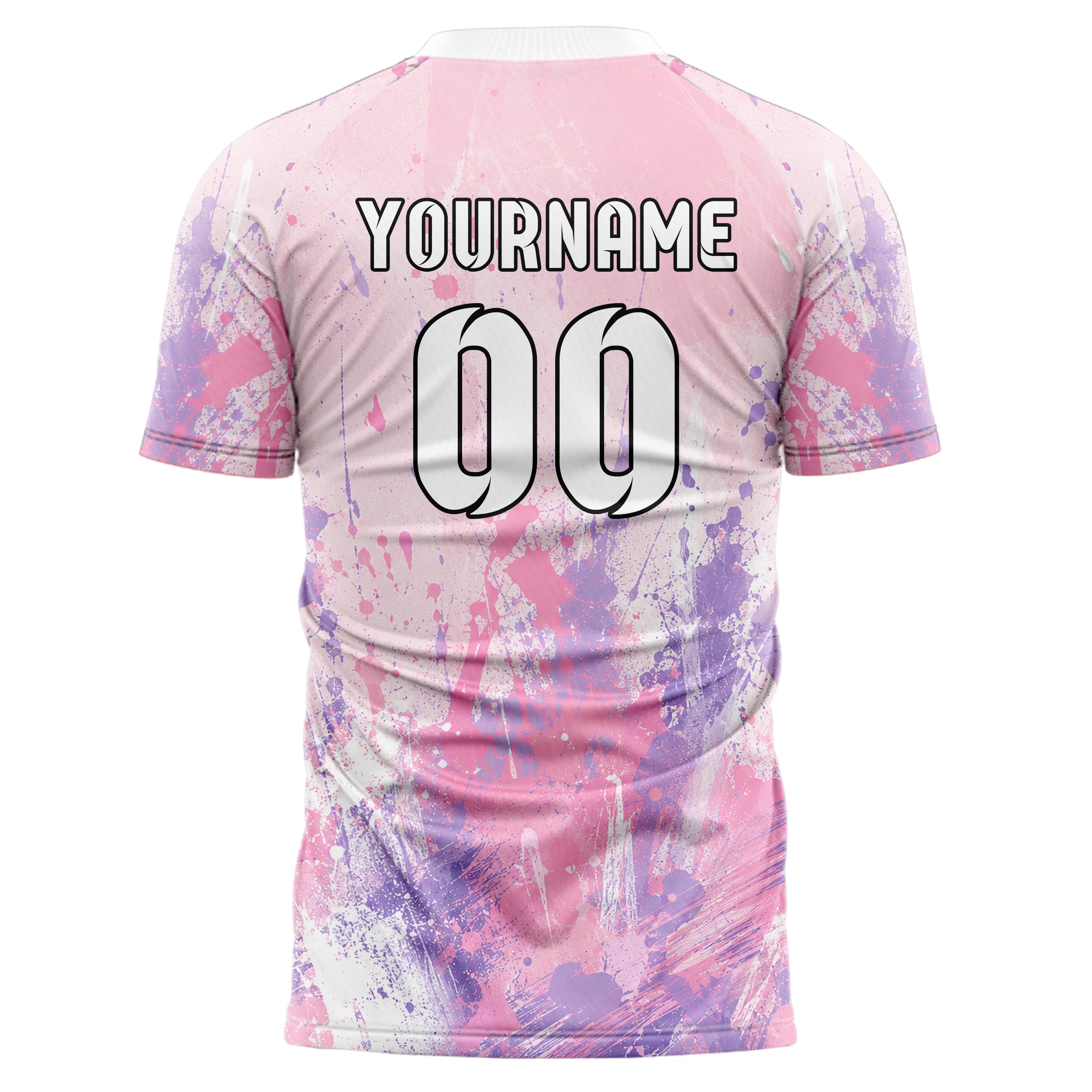 Hellrosa pastelliges Graffiti Grunge Smear Design 03-0369 individuelles Fußballtrikot back