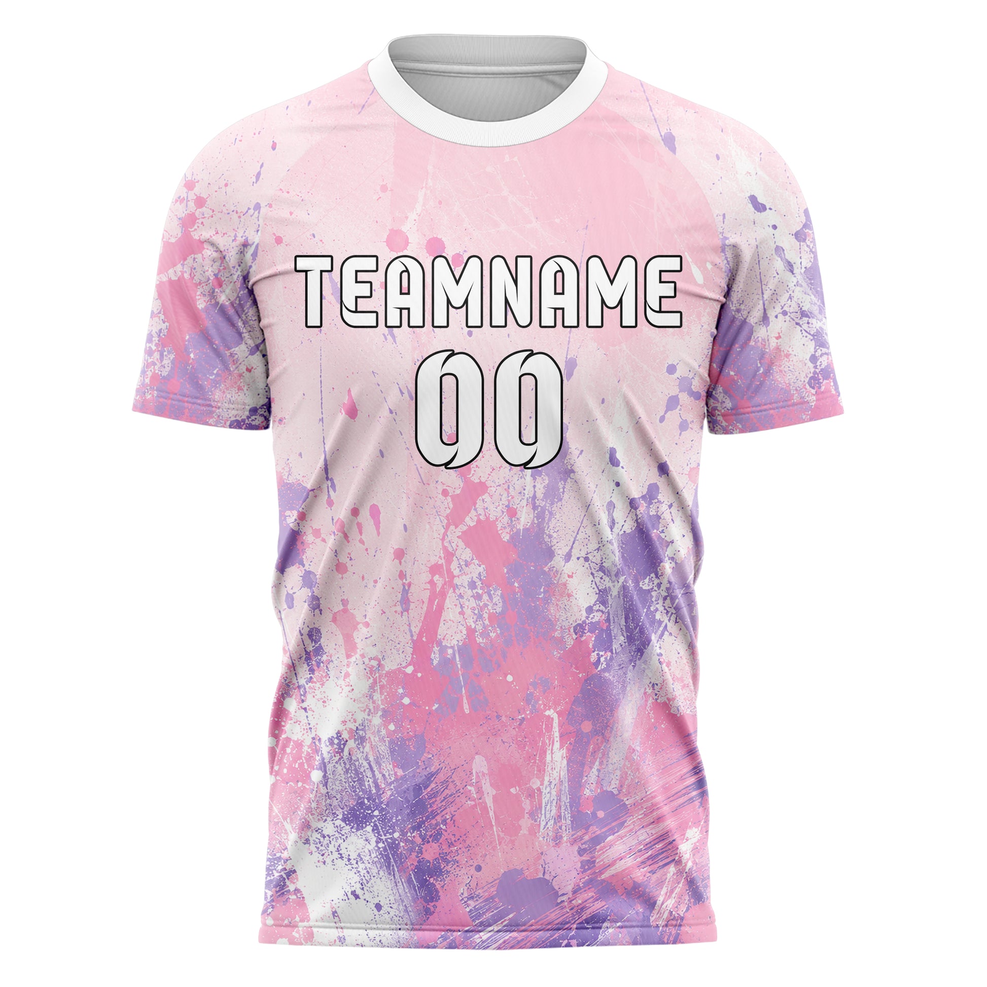 Hellrosa pastelliges Graffiti Grunge Smear Design 03-0369 individuelles Fußballtrikot front