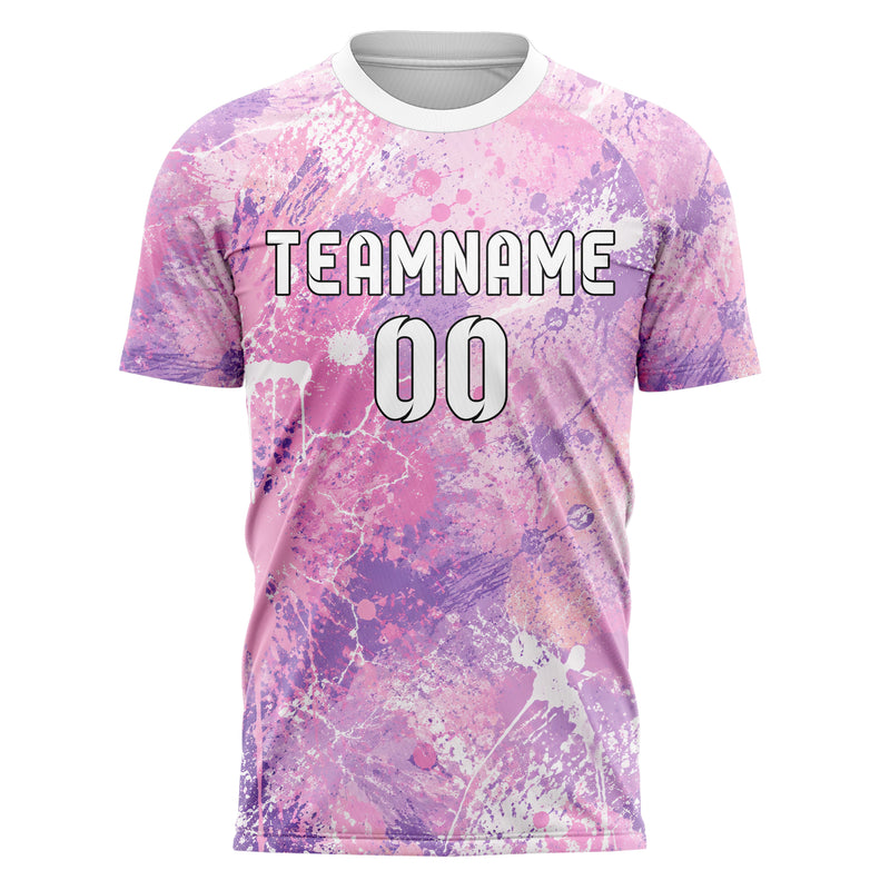 Hellrosa pastelliges Graffiti Ink Splash Design 03-0021 individuelles Fußballtrikot front
