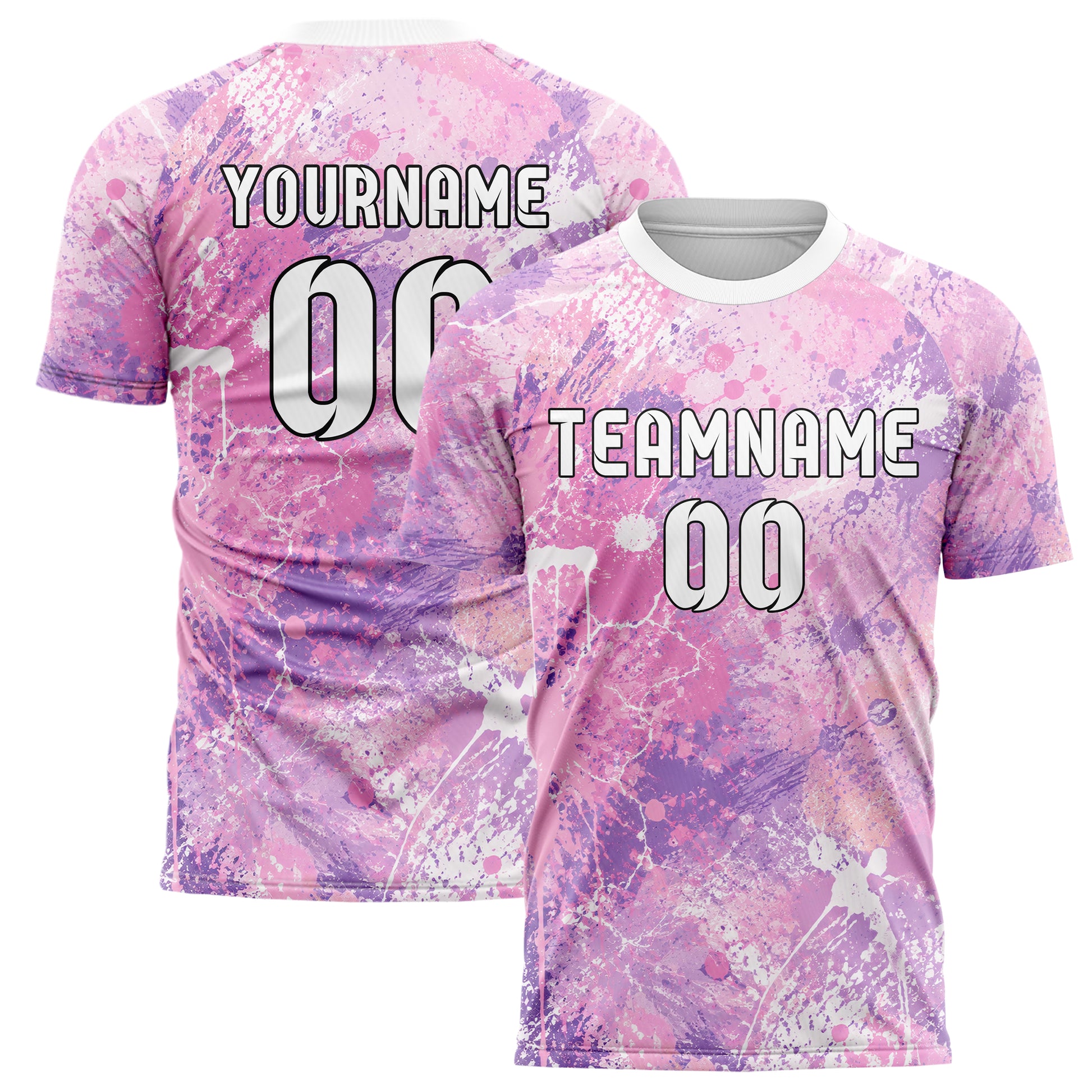 Hellrosa pastelliges Graffiti Ink Splash Design 03-0021 individuelles Fußballtrikot main