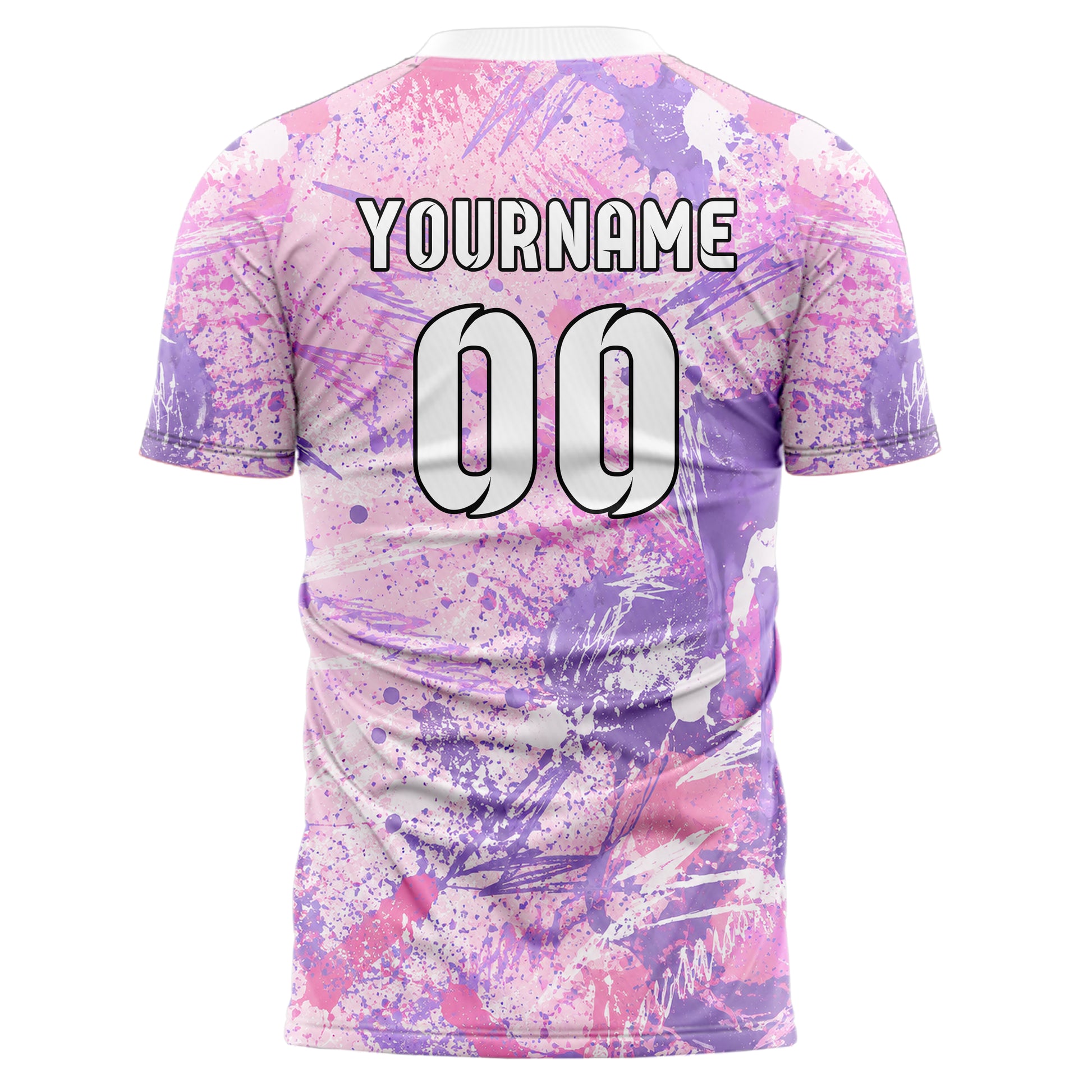 Hellrosa pastelliges Graffiti Ink Splash Design 03-0165 individuelles Fußballtrikot back