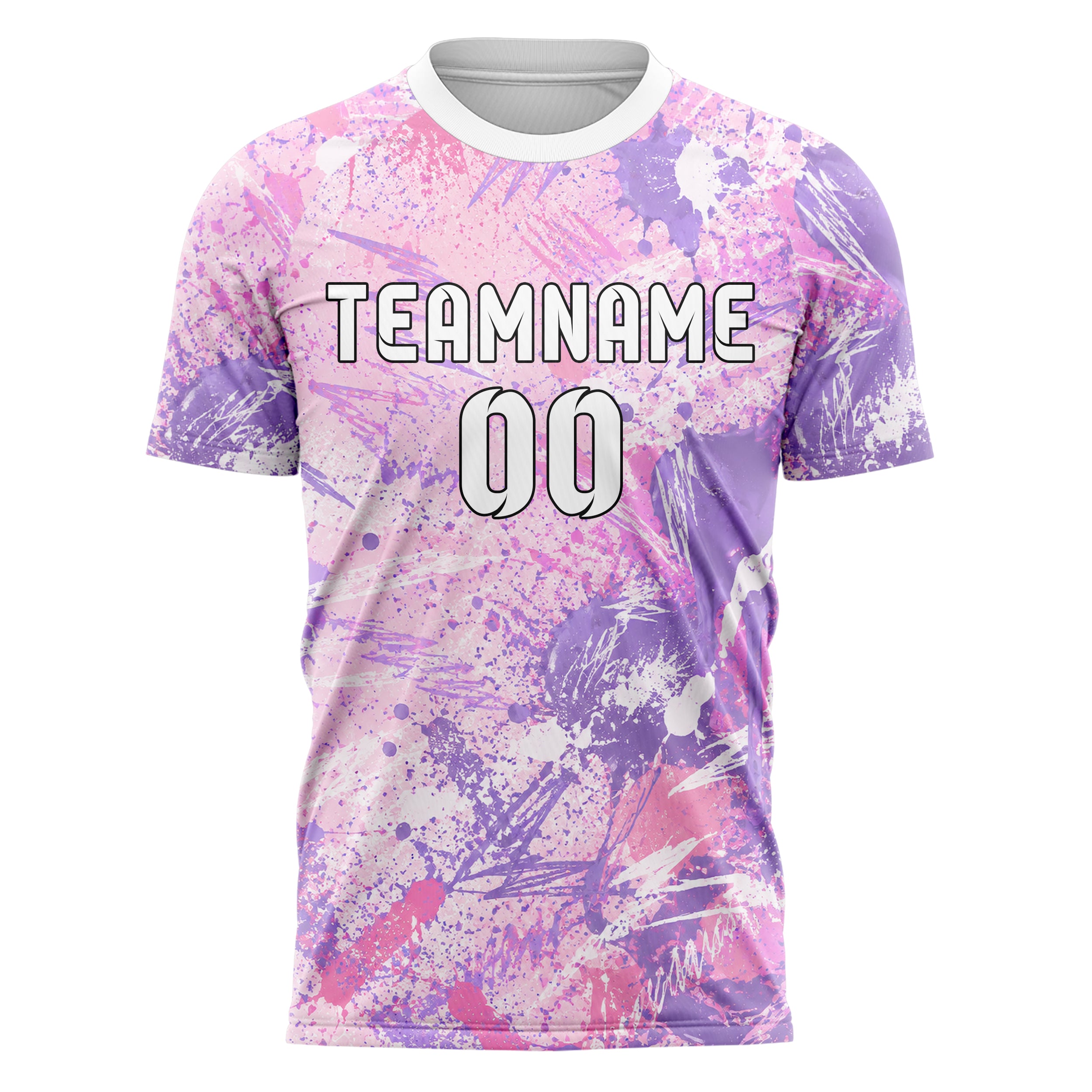 Hellrosa pastelliges Graffiti Ink Splash Design 03-0165 individuelles Fußballtrikot front