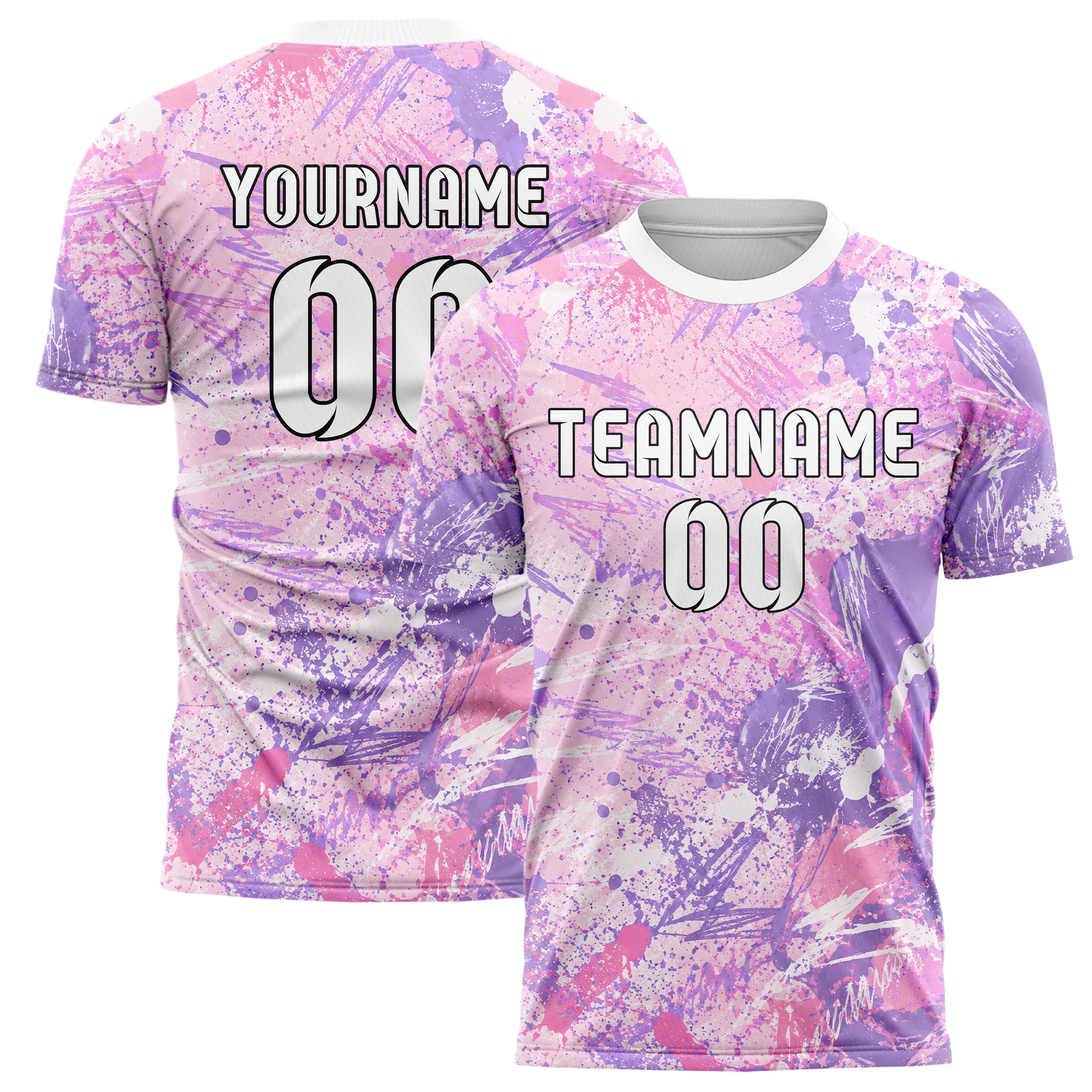 Hellrosa pastelliges Graffiti Ink Splash Design 03-0165 individuelles Fußballtrikot main