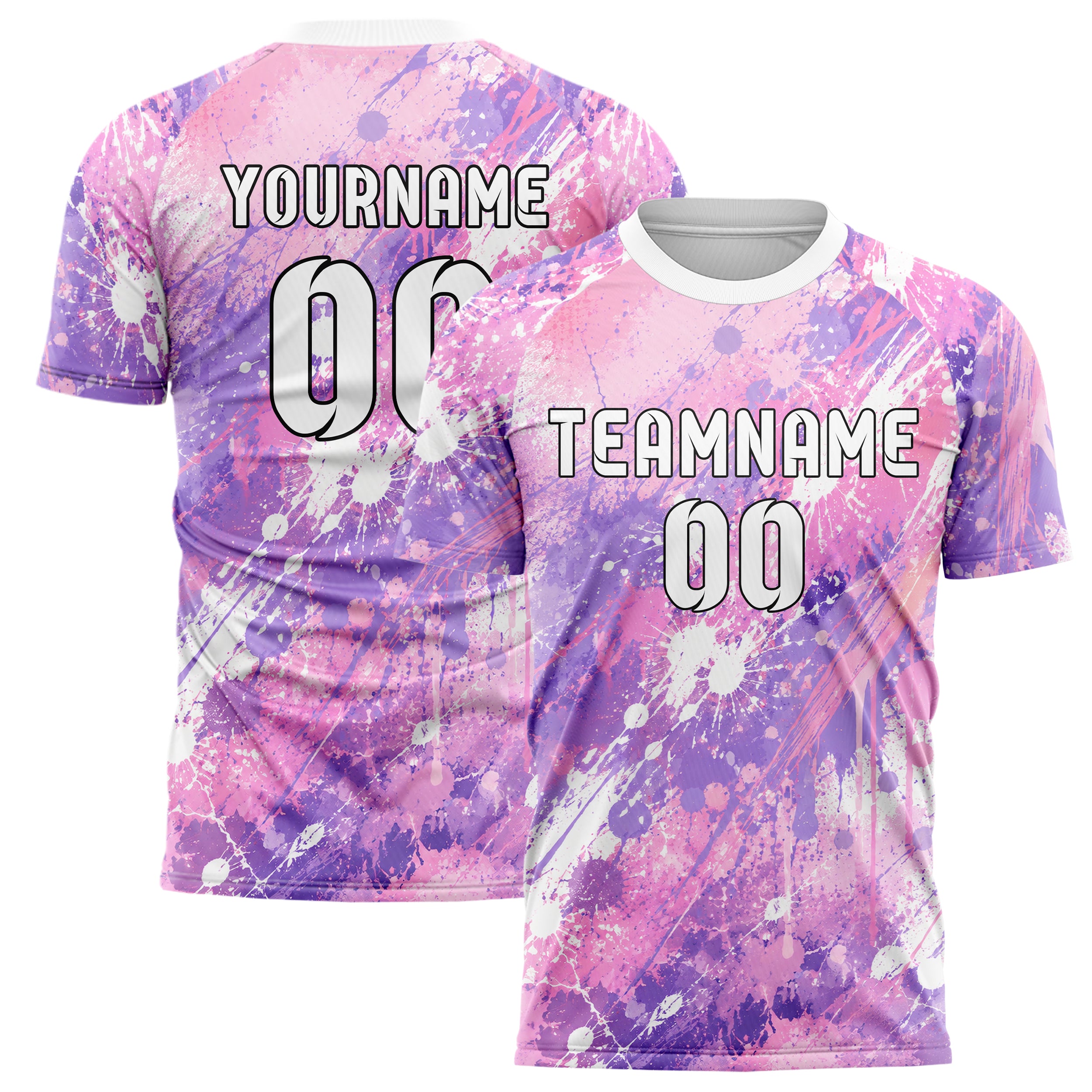 Hellrosa pastelliges Graffiti Spray Splatter Design 03-0120 individuelles Fußballtrikot main